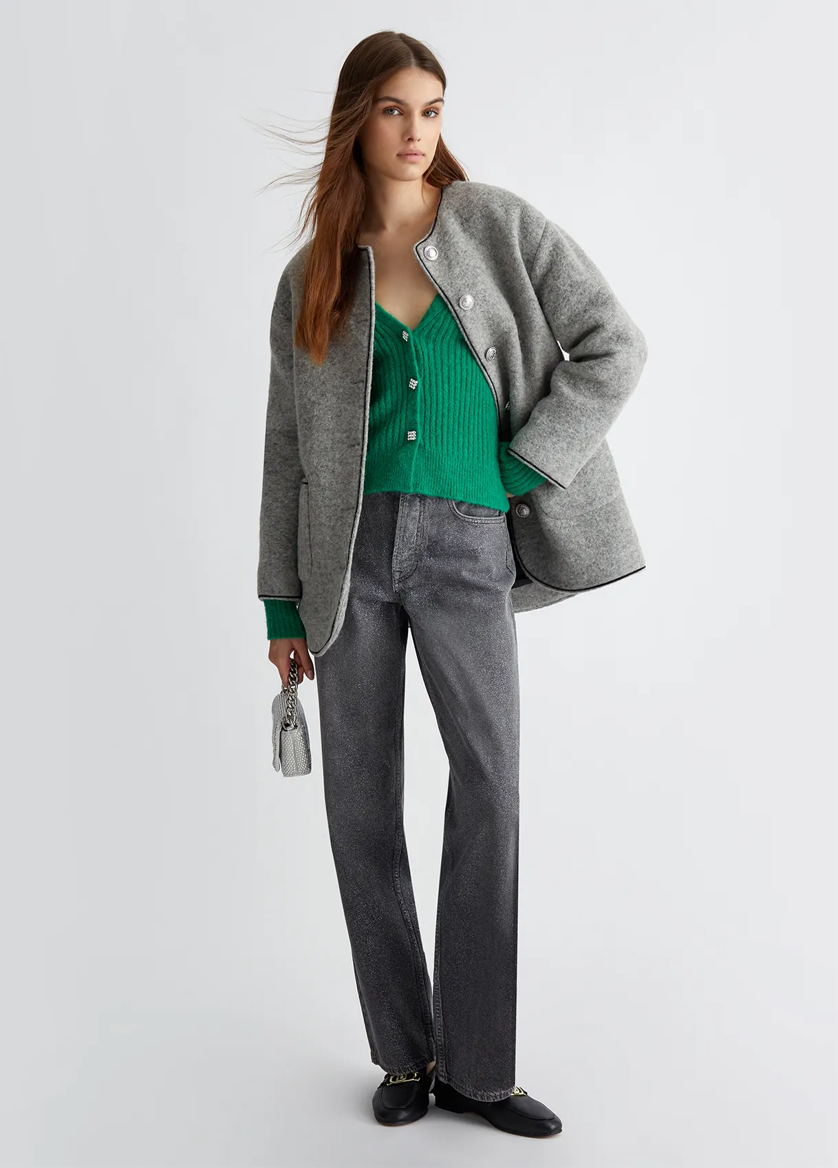 CARDIGAN IN MISTO LANA A COSTE LIU-JO