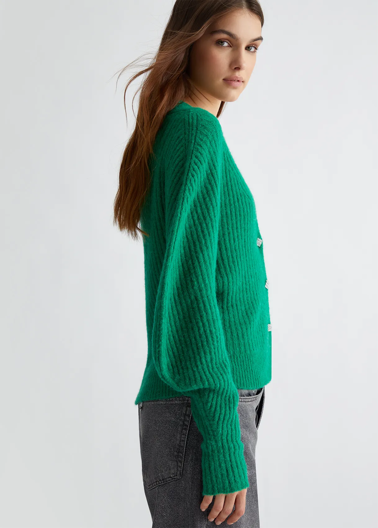CARDIGAN IN MISTO LANA A COSTE LIU-JO