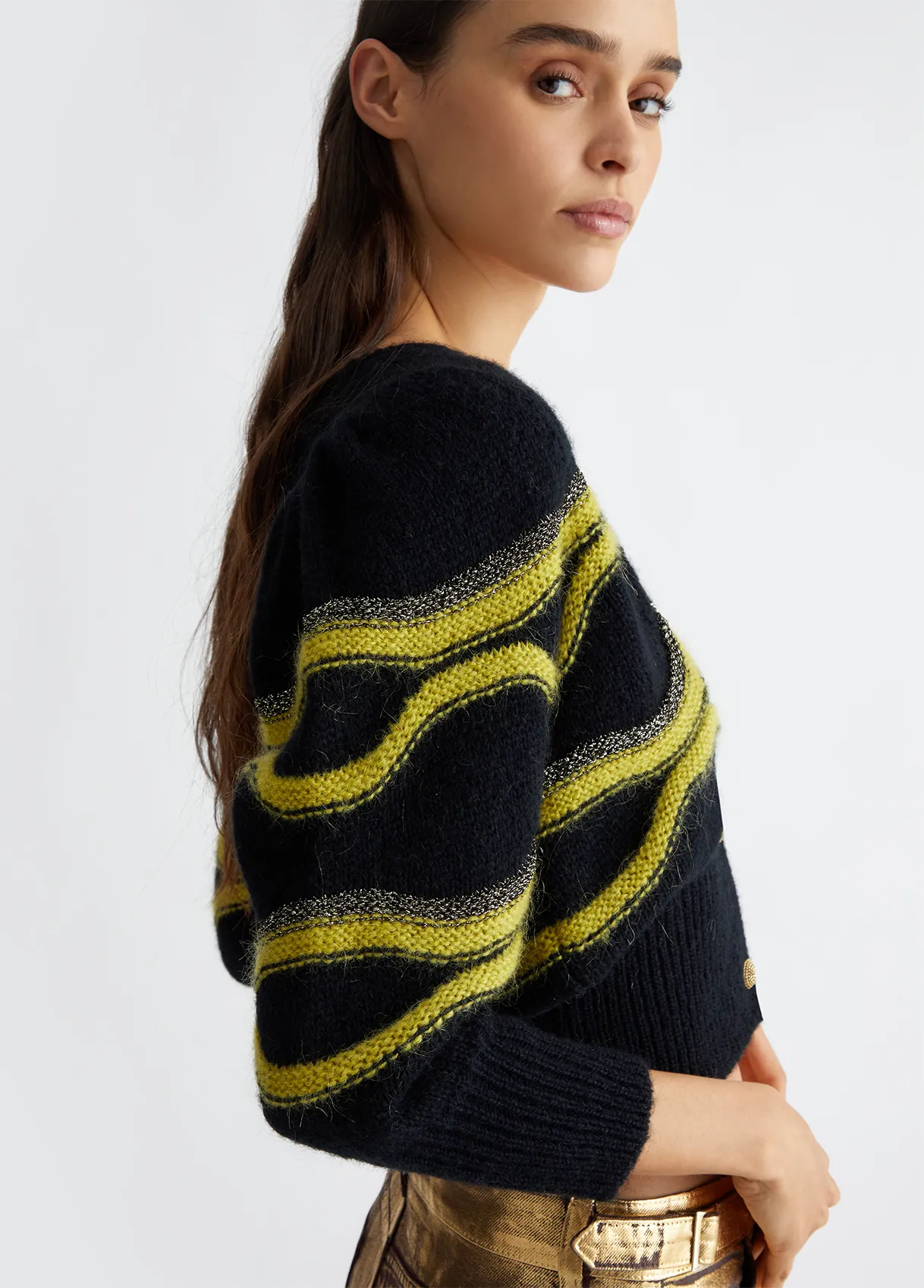 CARDIGAN JACQUARD IN MISTO ALPACA LIU-JO