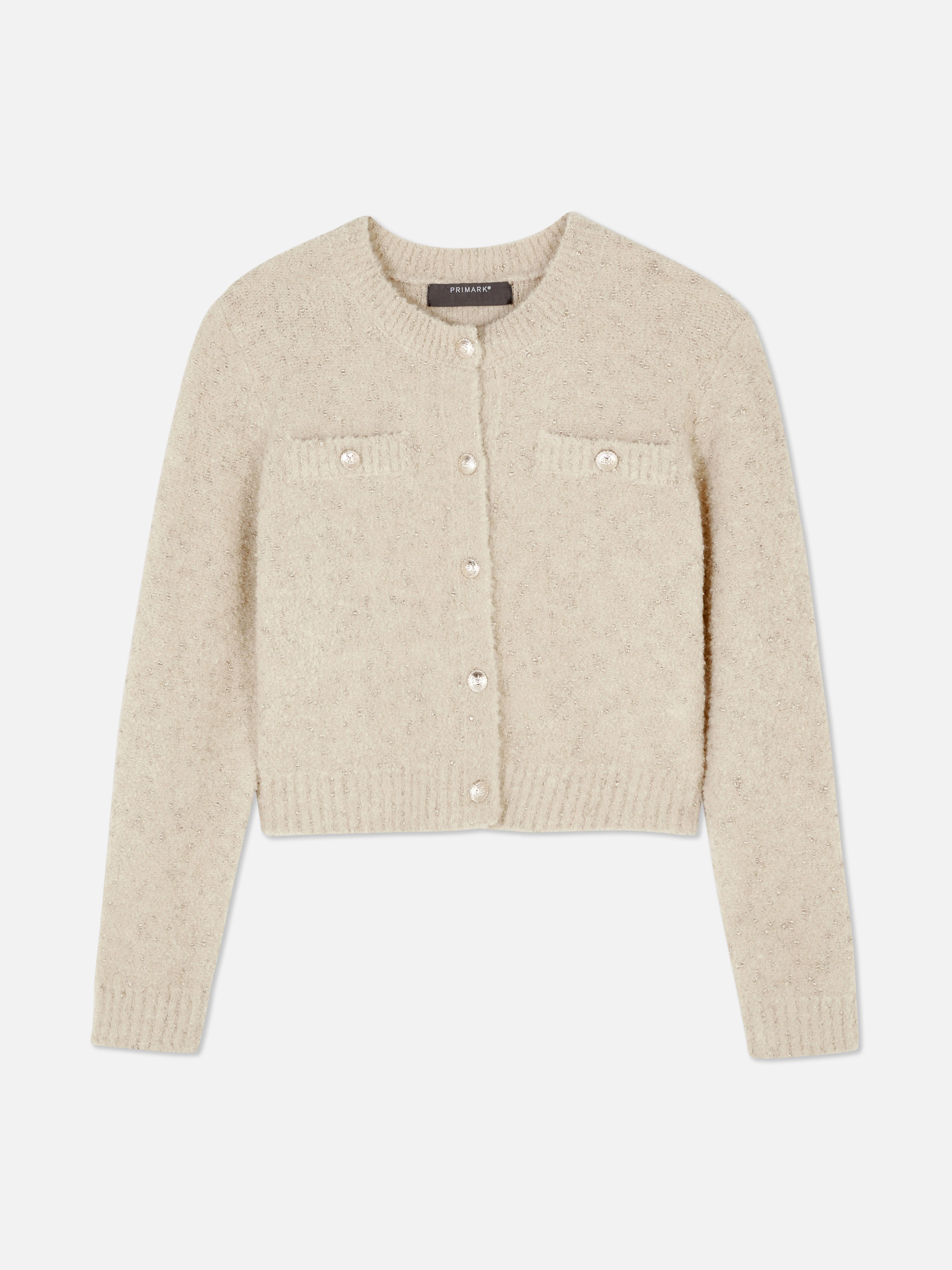 Cardigan scintillante con bottoni