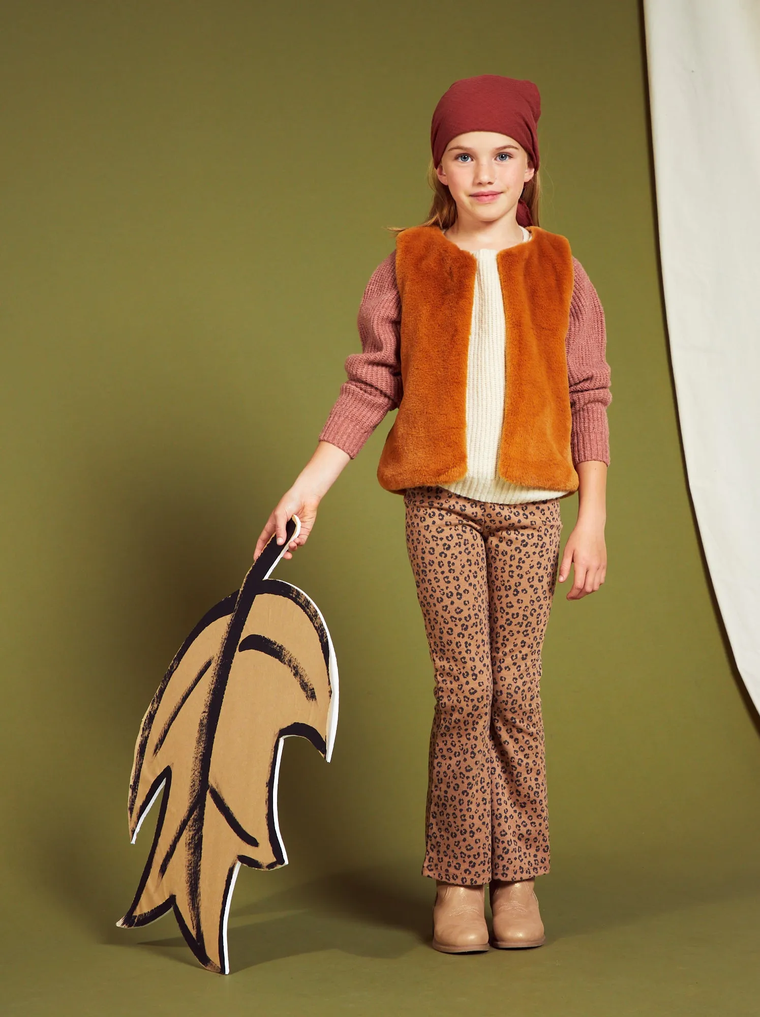 Cardigan senza maniche in pelliccia sintetica - MARRONE