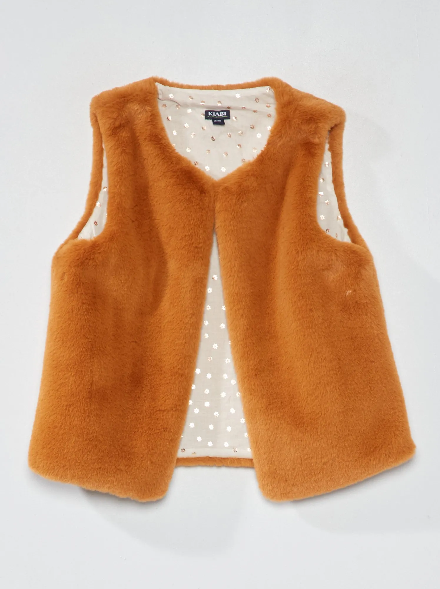 Cardigan senza maniche in pelliccia sintetica - MARRONE