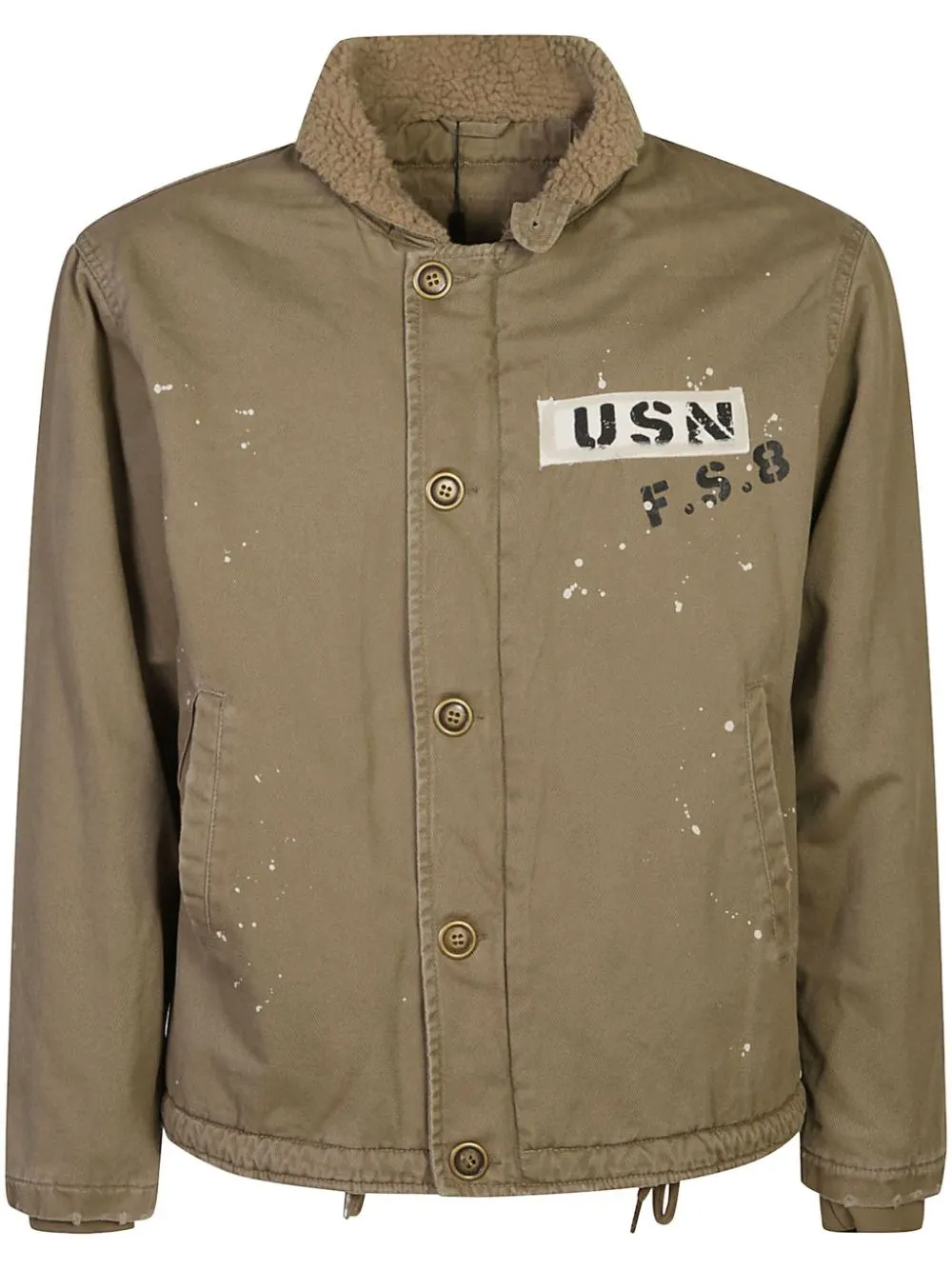 Cenere GB giacca military n bottoni, coulisse nel fondo , collo in orsetto