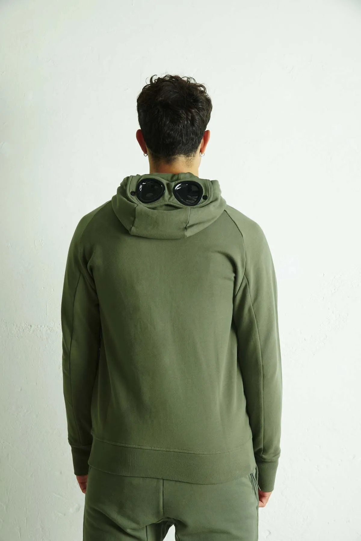 C.P. COMPANY Felpa aperta con cappuccio, con lenti