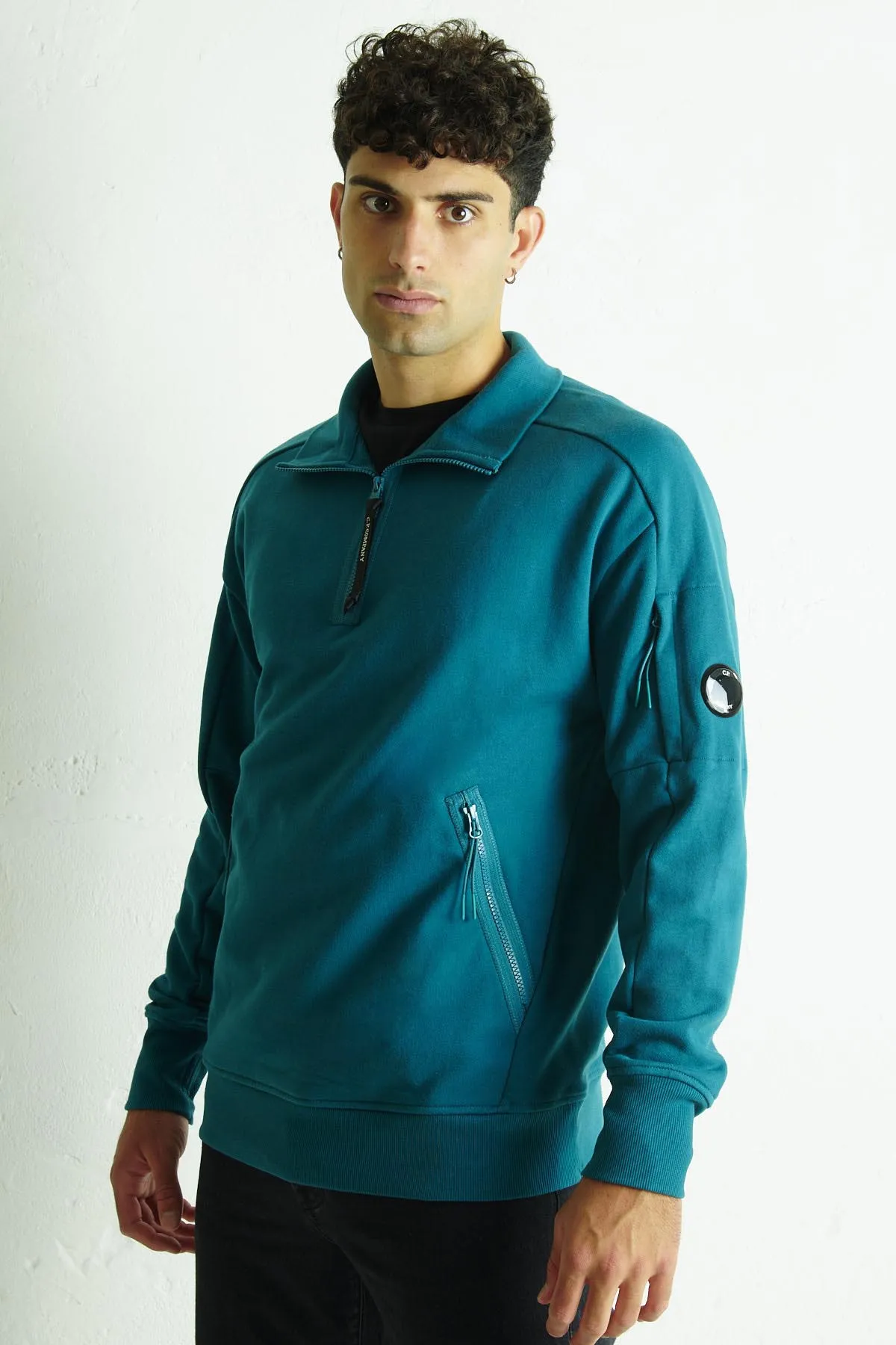 C.P. COMPANY Felpa con mezza zip Polo Collar