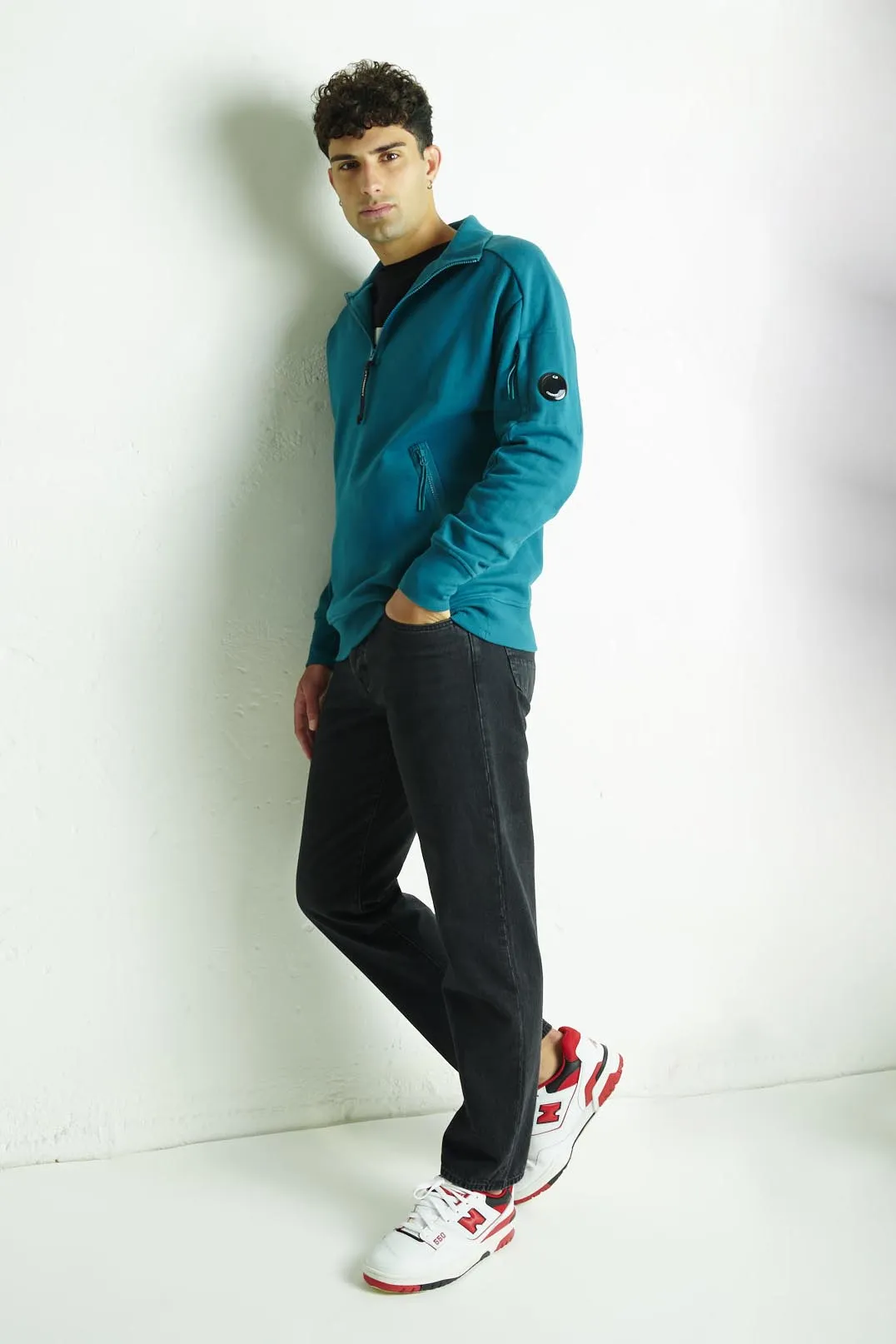 C.P. COMPANY Felpa con mezza zip Polo Collar