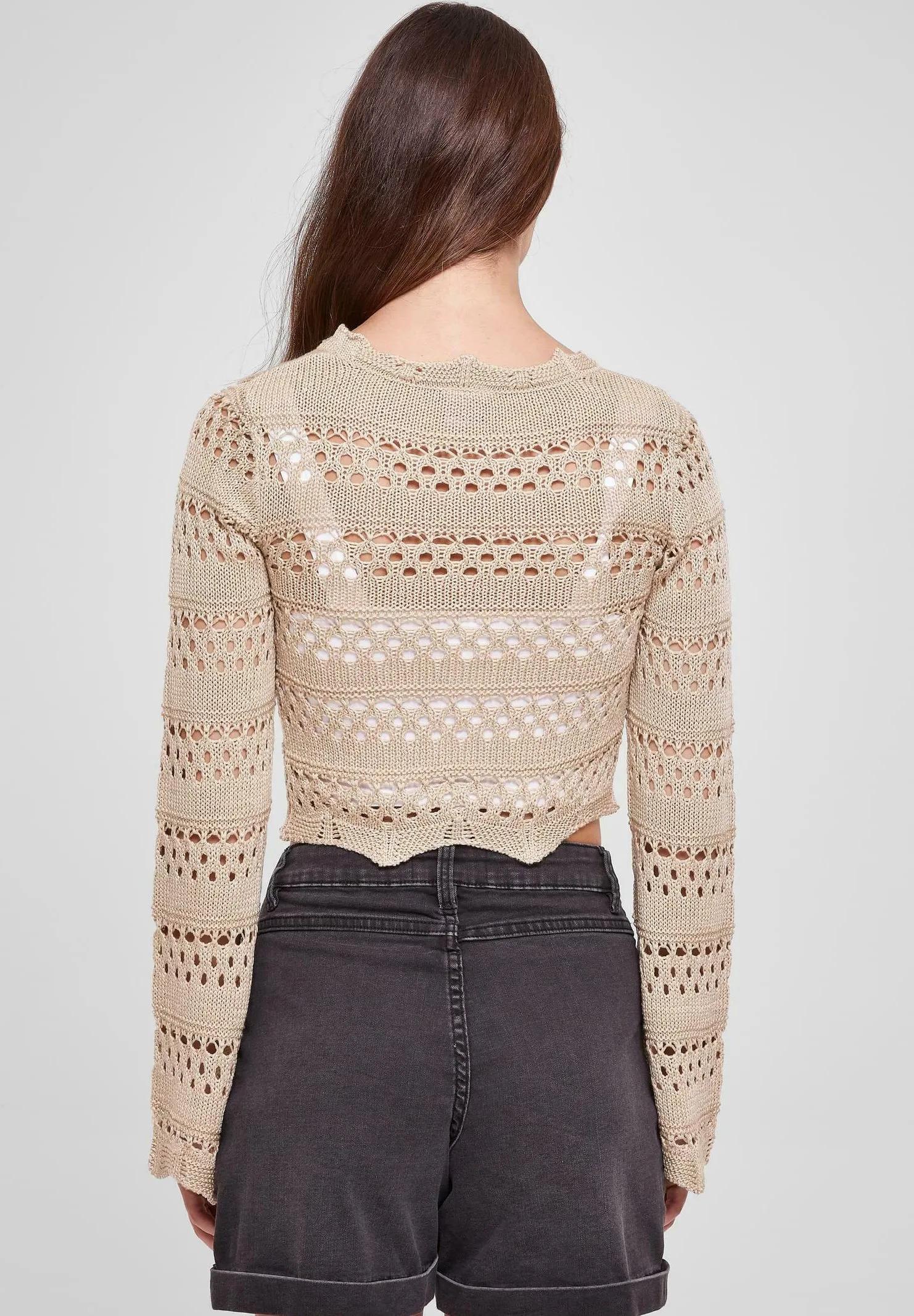 CROPPED CROCHET - Maglione
