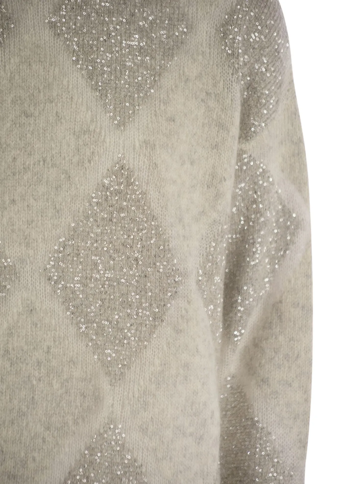 Dazzling Argyle turtleneck sweater in wool and mohair
