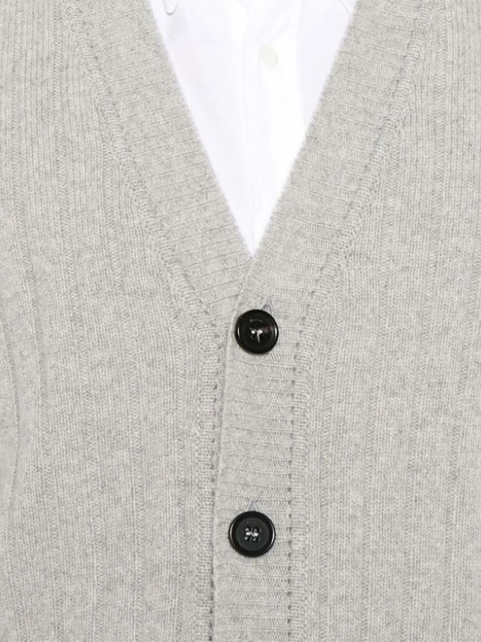 DRUMOHR Abbigliamento,Maglieria Cardigan a coste in cashmere grigio 