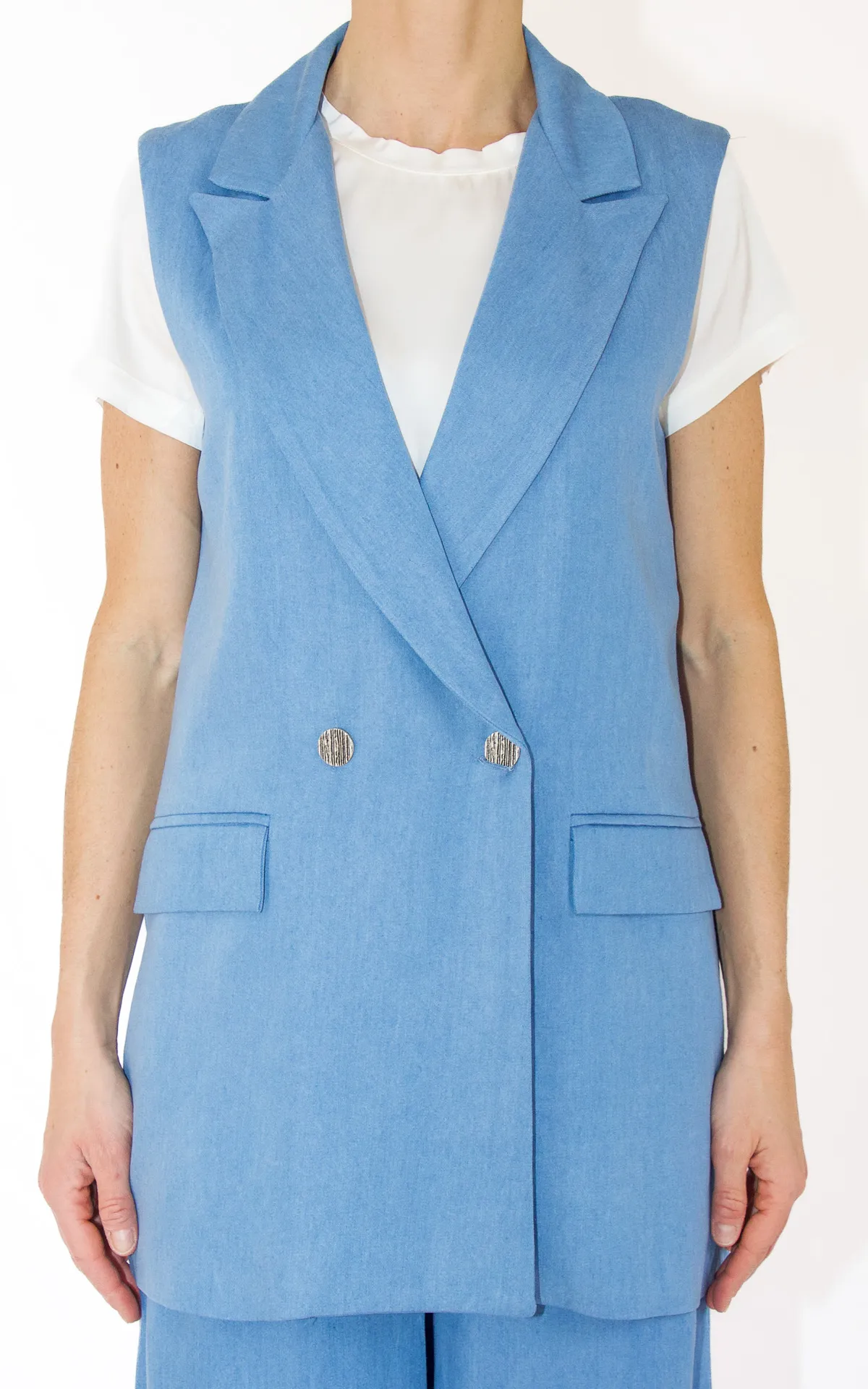 Eco – gilet doppiopetto – denim