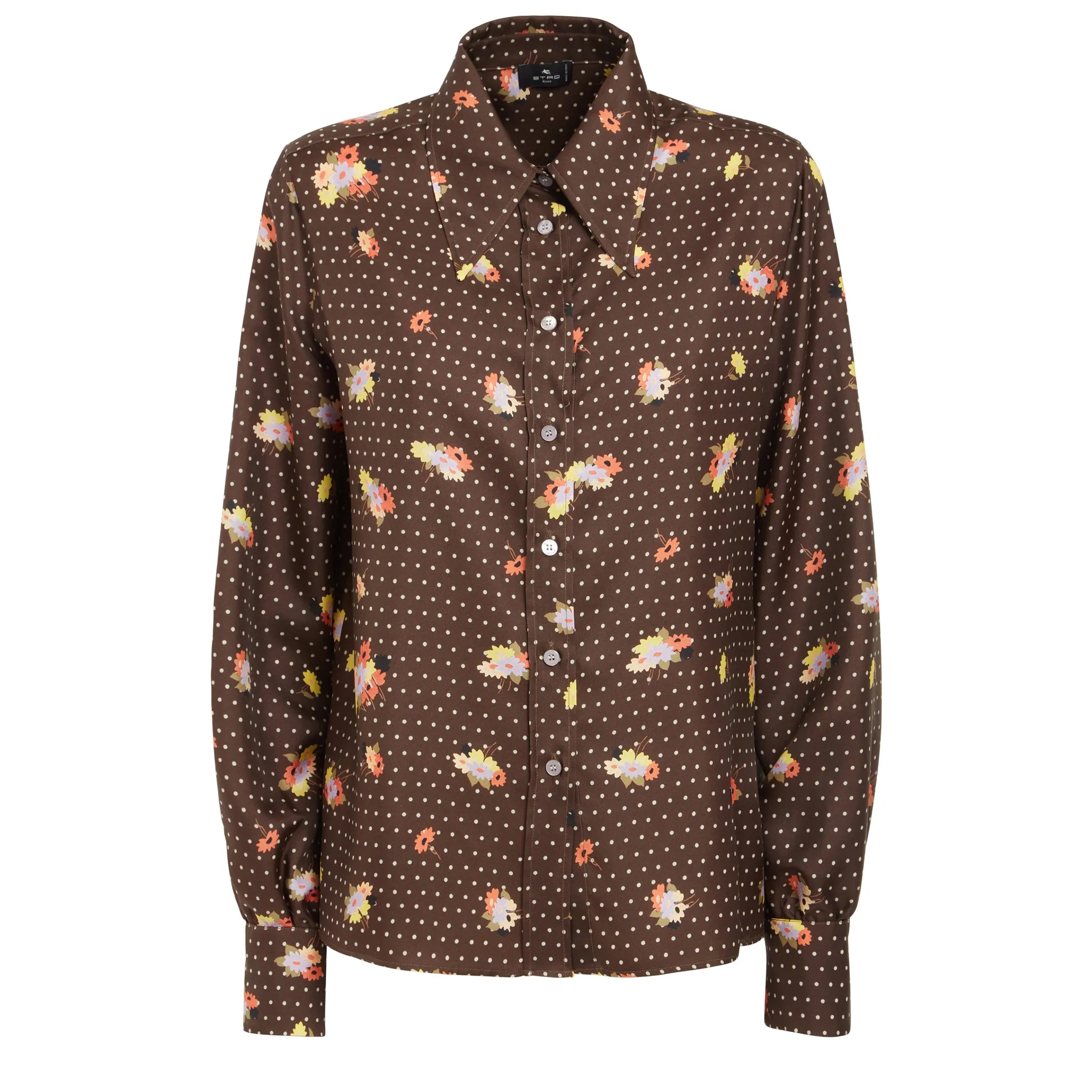 ETRO  Camicia in seta marrone