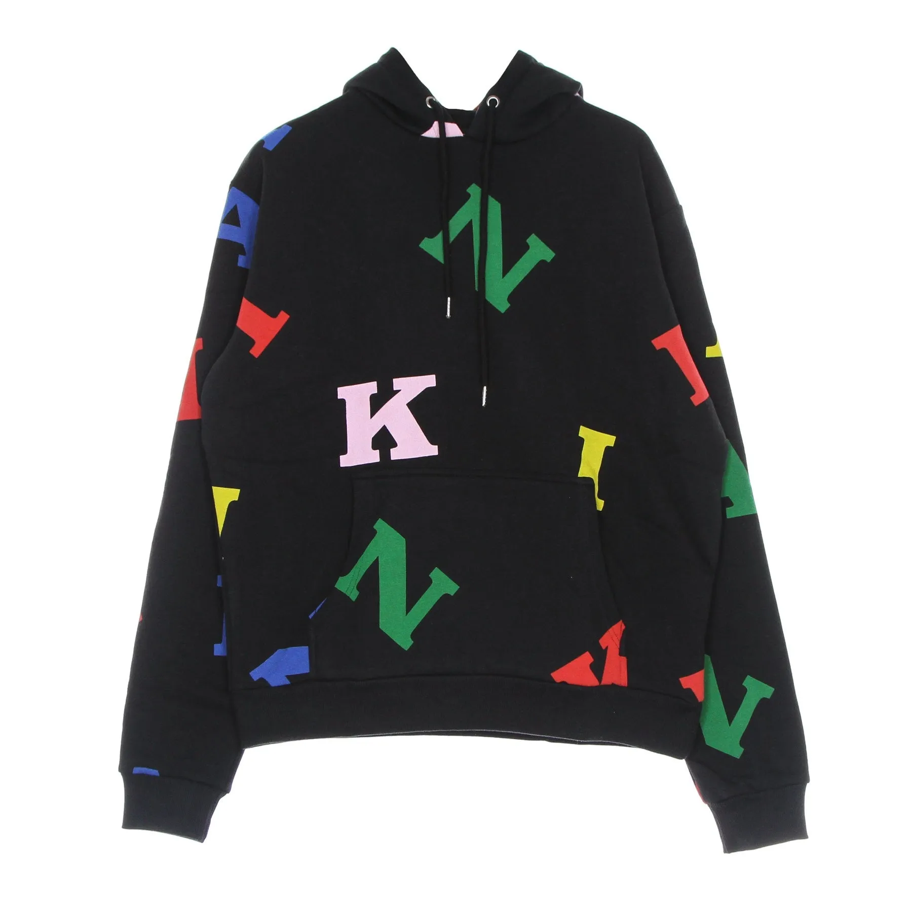 Felpa Cappuccio Uomo Retro Logo Hoodie Black/multi