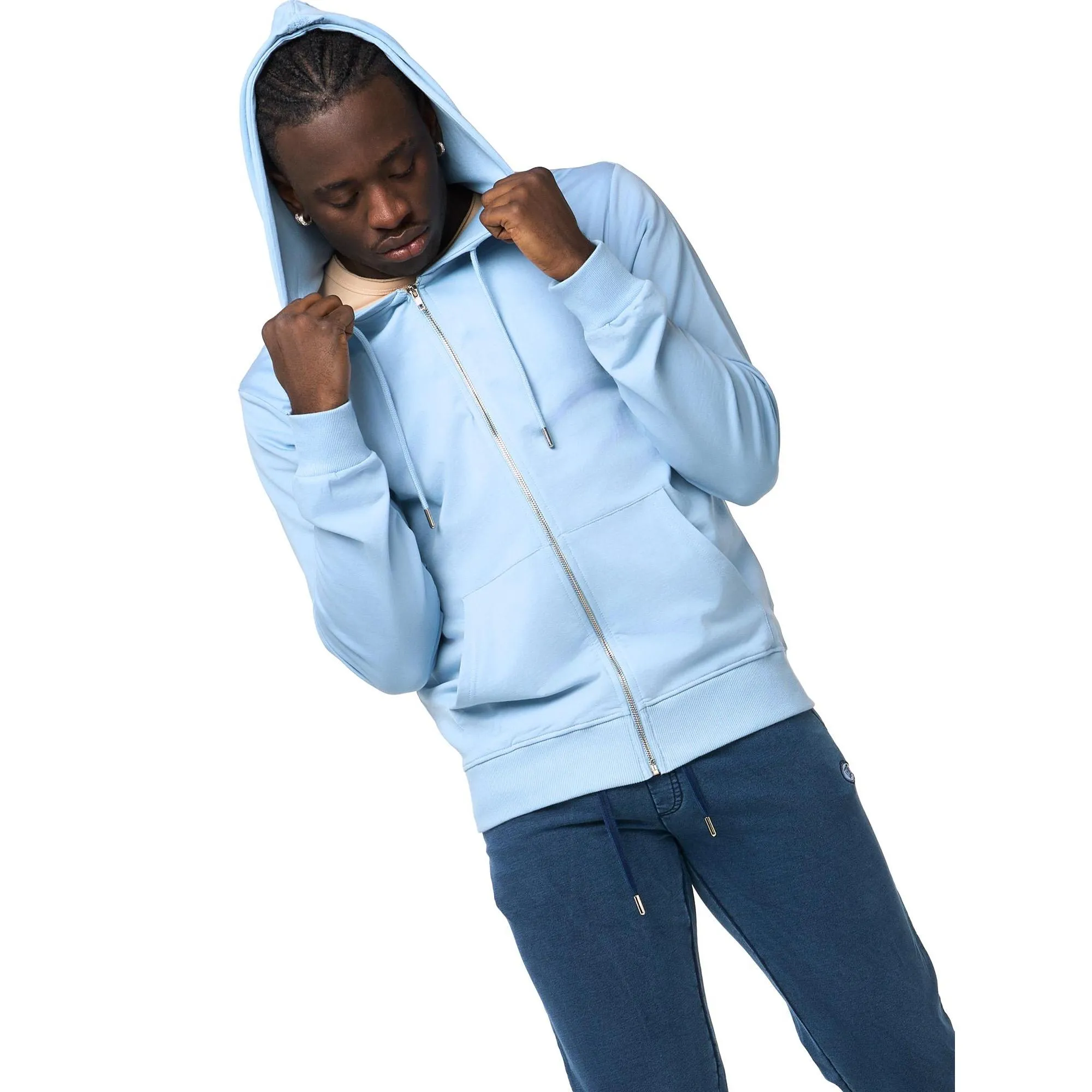 Felpa da uomo con cappuccio e zip non felpata Leone Urban