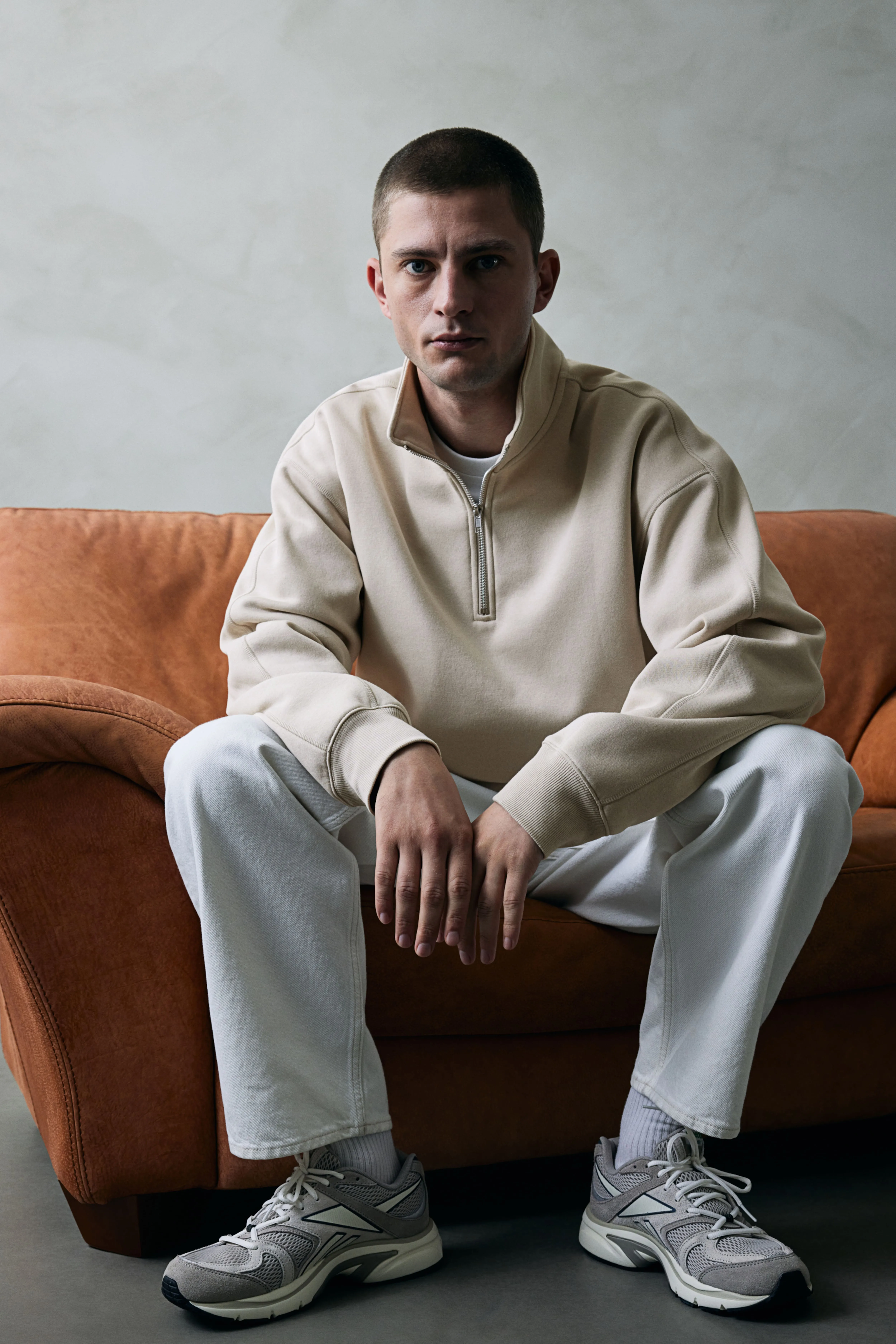 Felpa Loose Fit in THERMOLITE® con mezza cerniera