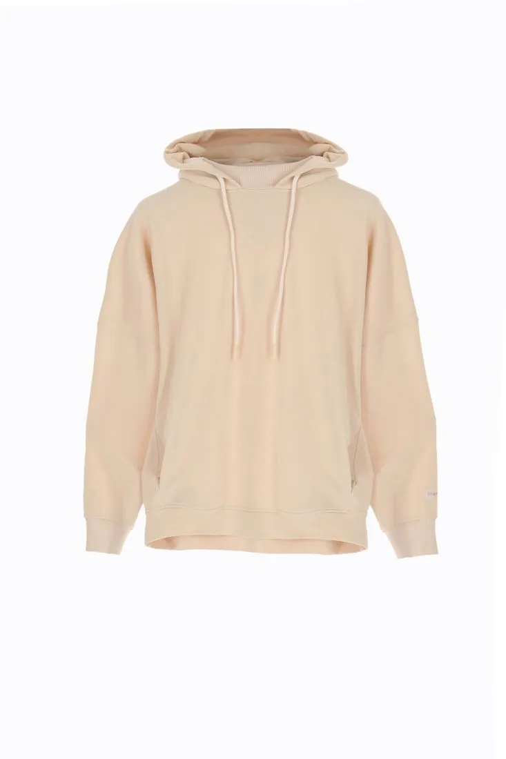 Felpa monocolour con cappuccio e tasche oblique