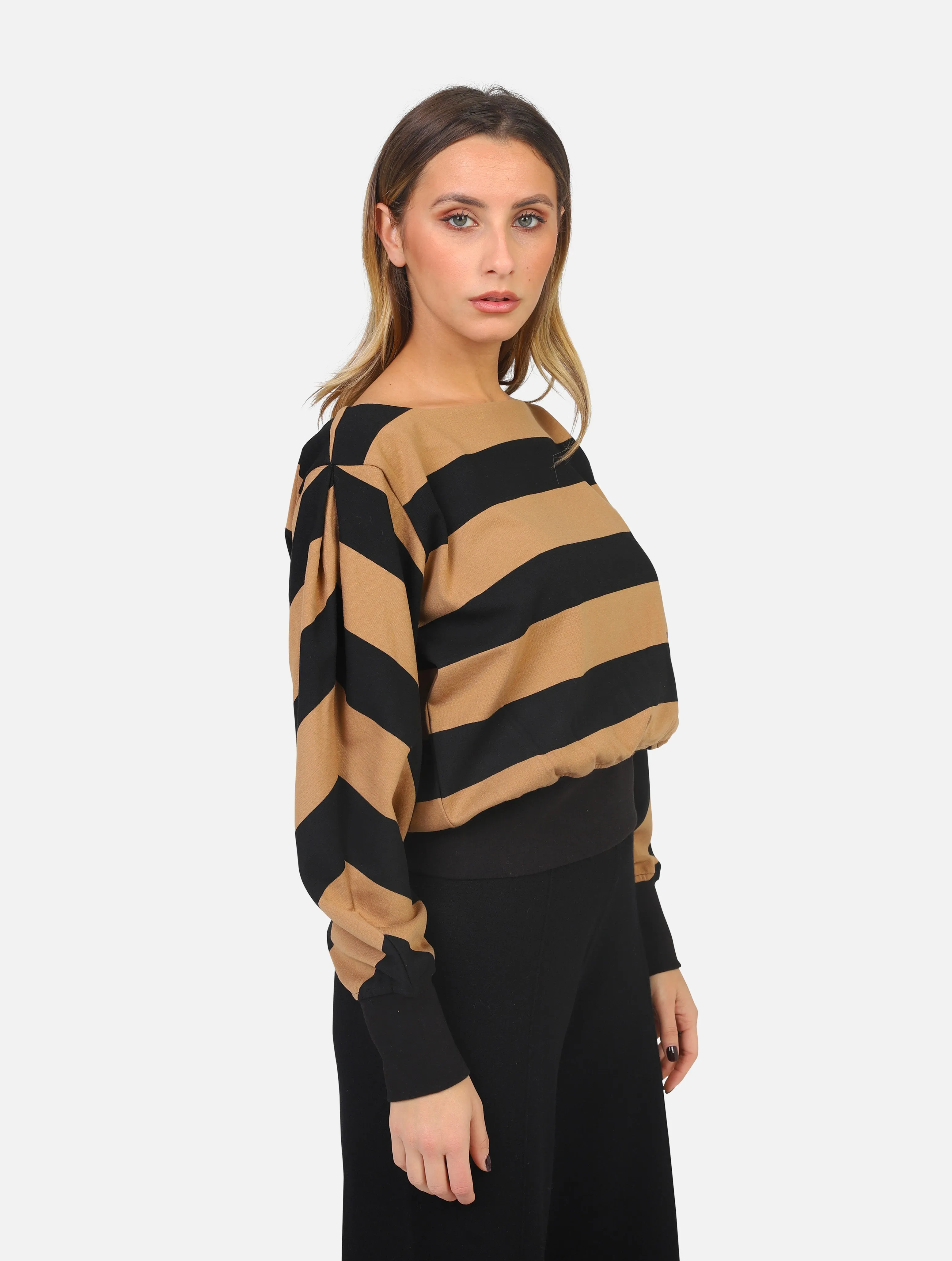 felpa TWINSET - 232LI2QCCCAMMELLO/NERO