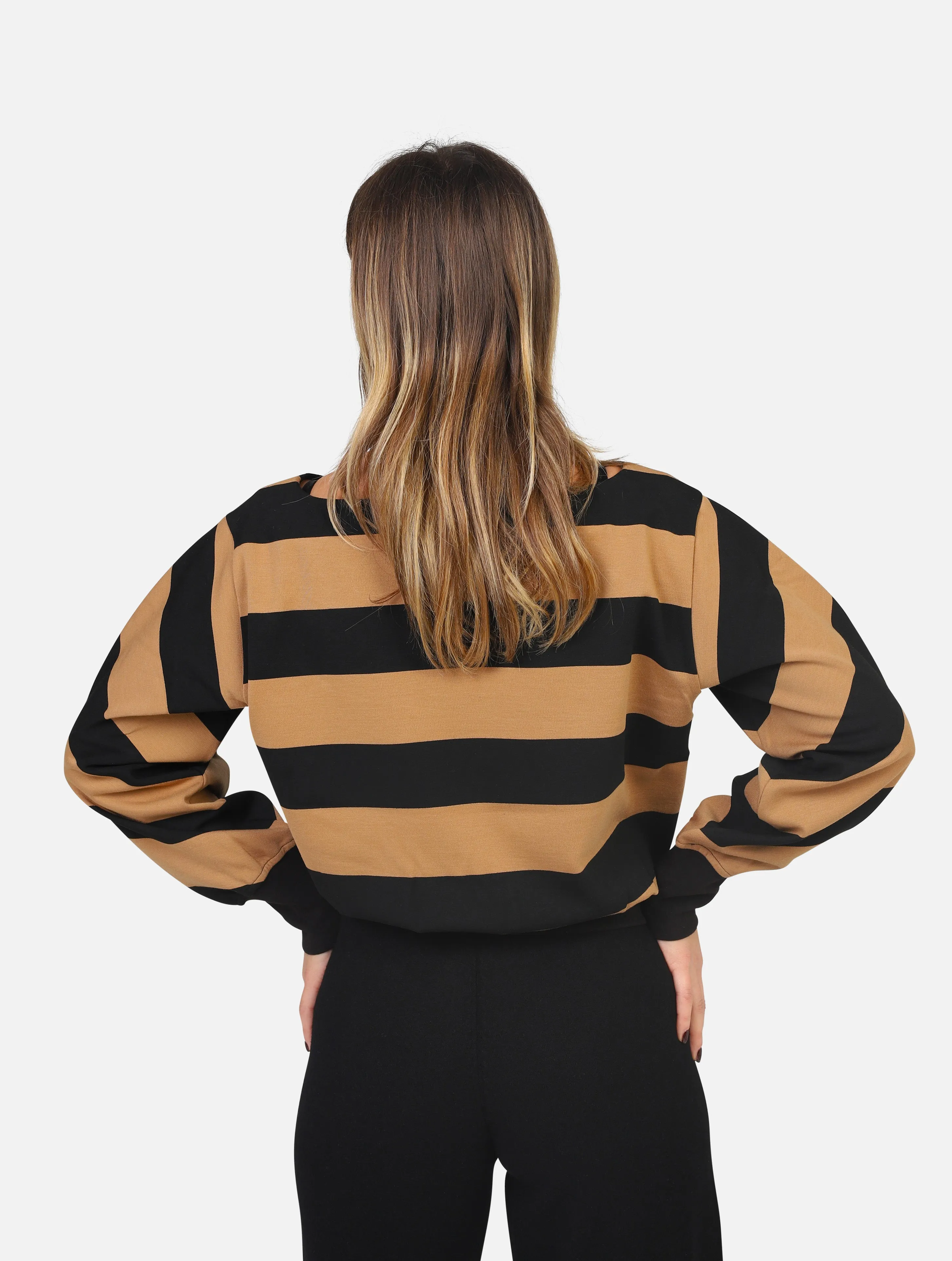 felpa TWINSET - 232LI2QCCCAMMELLO/NERO