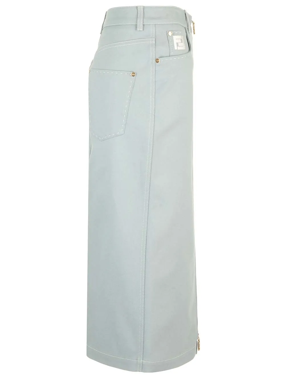   Fendi  Gonna in denim azzurro  