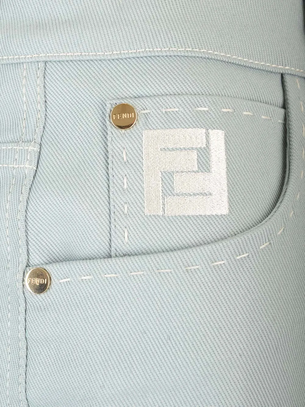   Fendi  Gonna in denim azzurro  