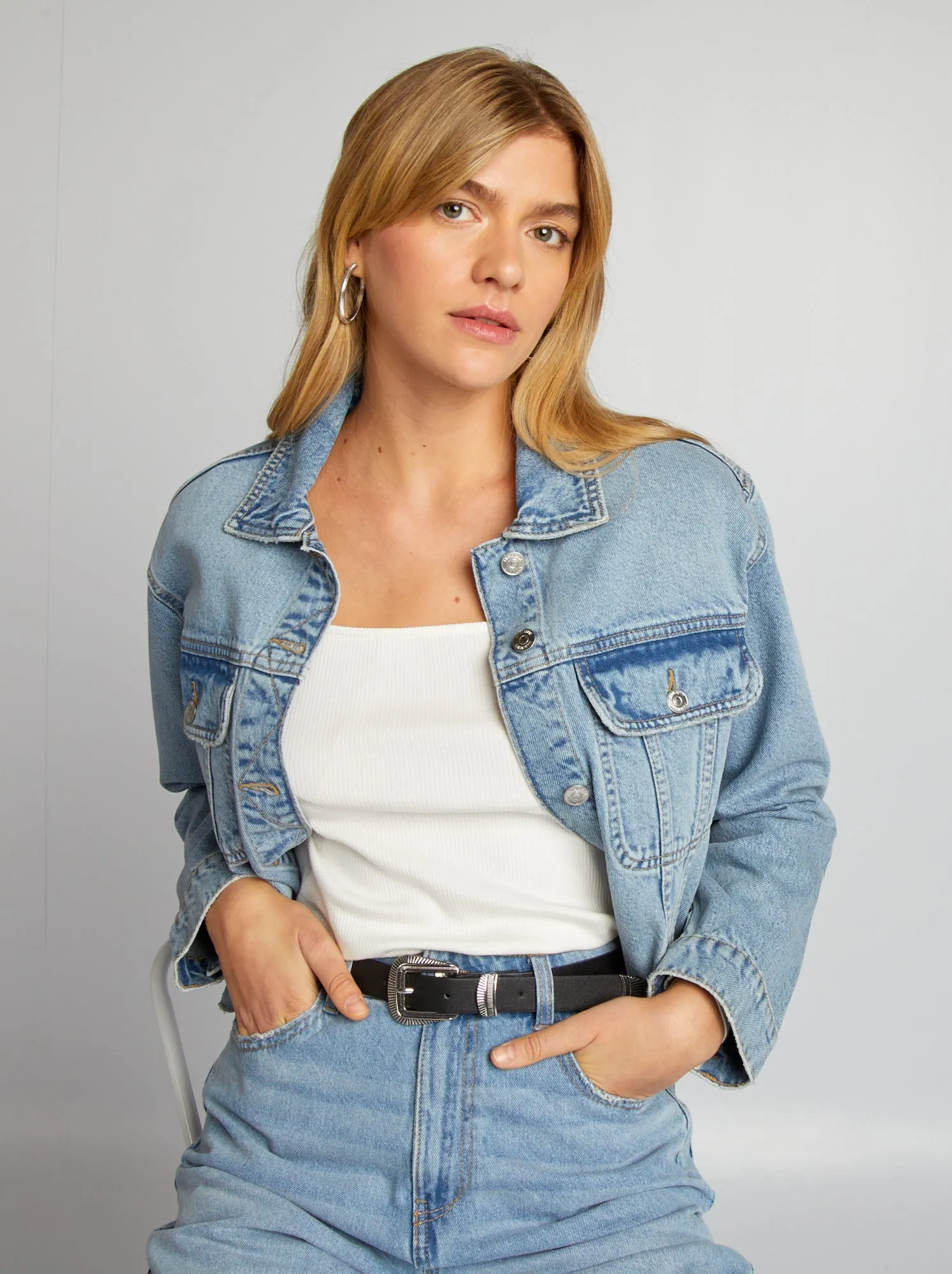 Giacca corta in jeans - BLU