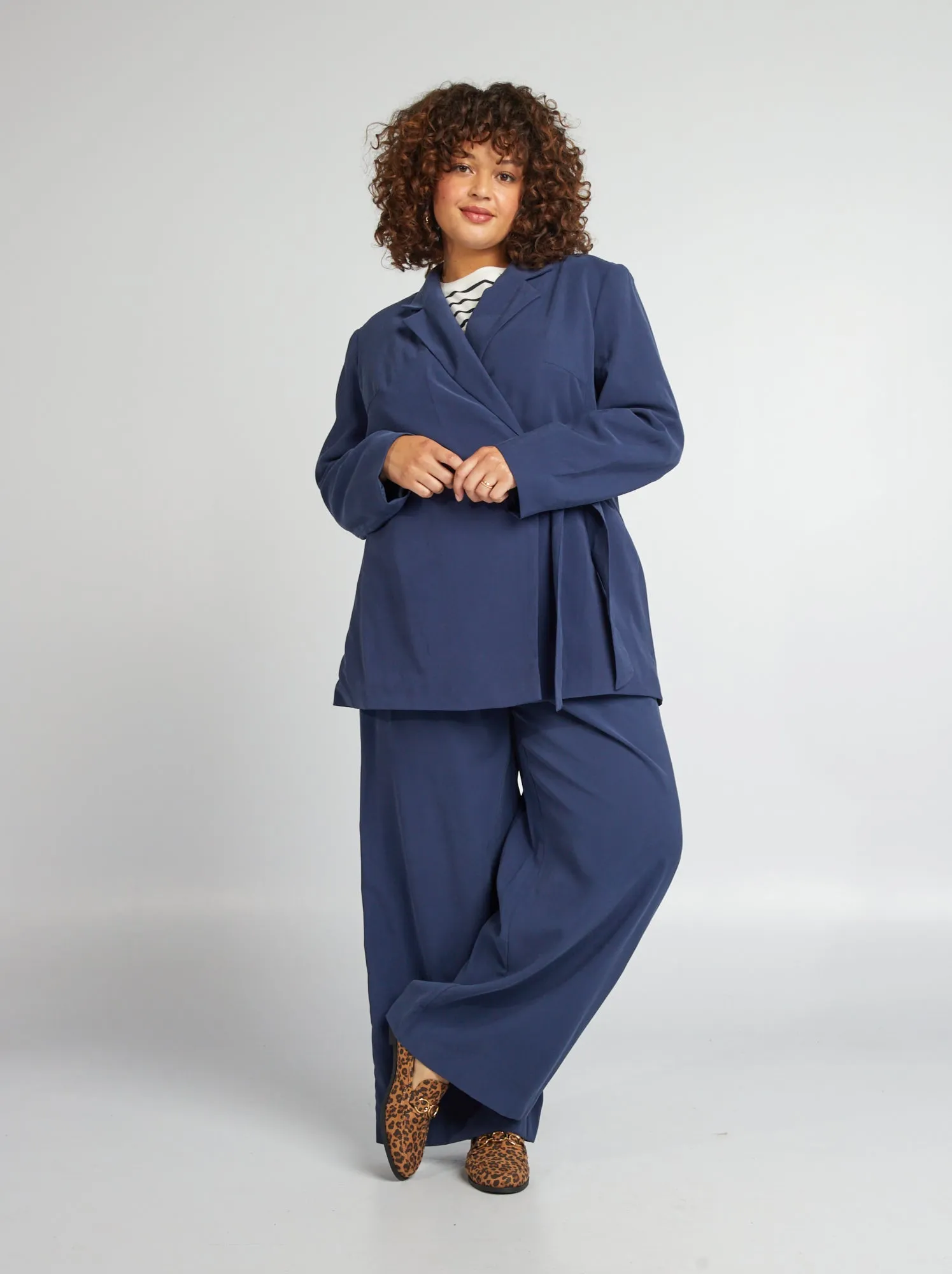 Giacca da tailleur con cintura - BLU