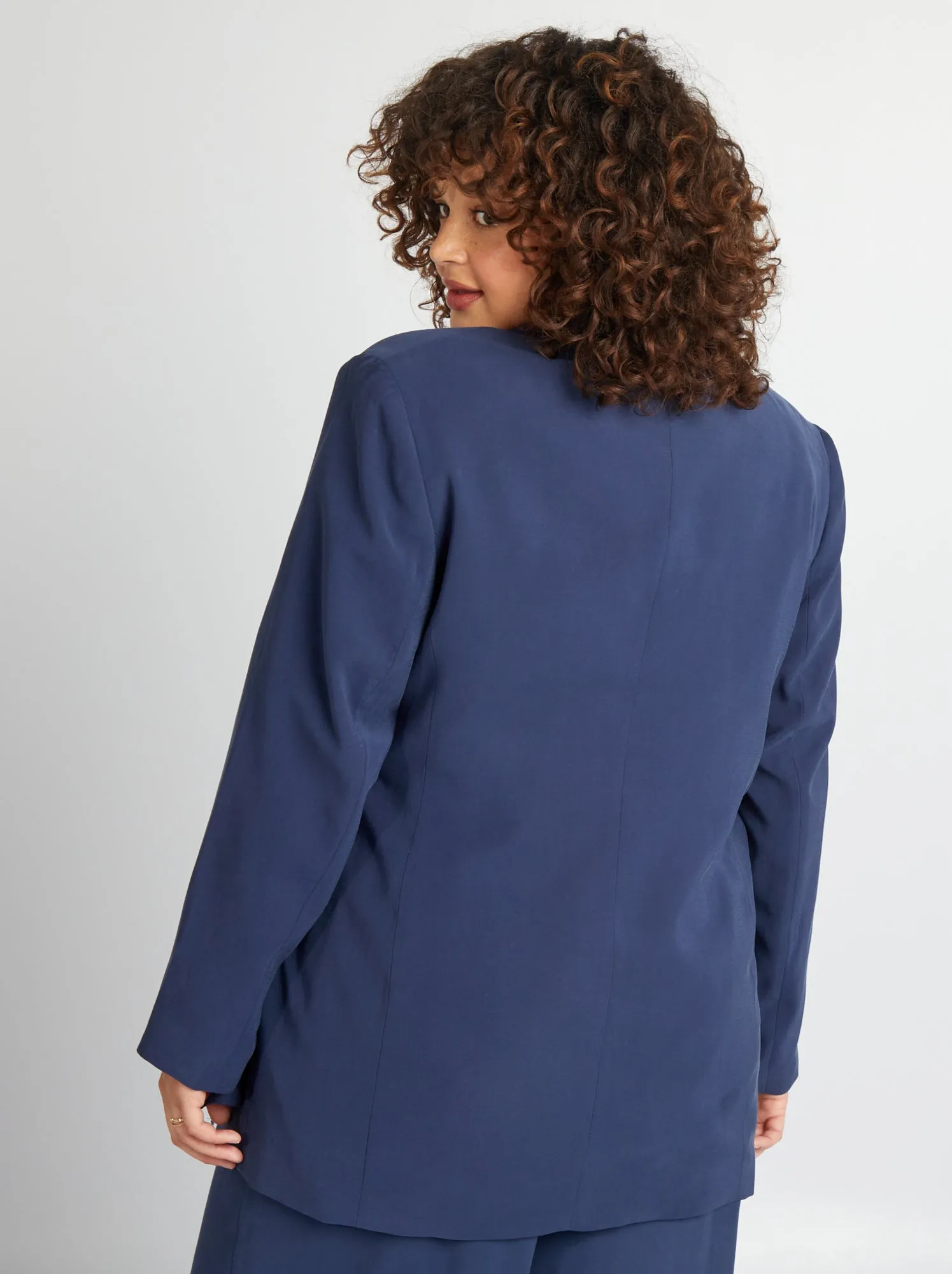 Giacca da tailleur con cintura - BLU