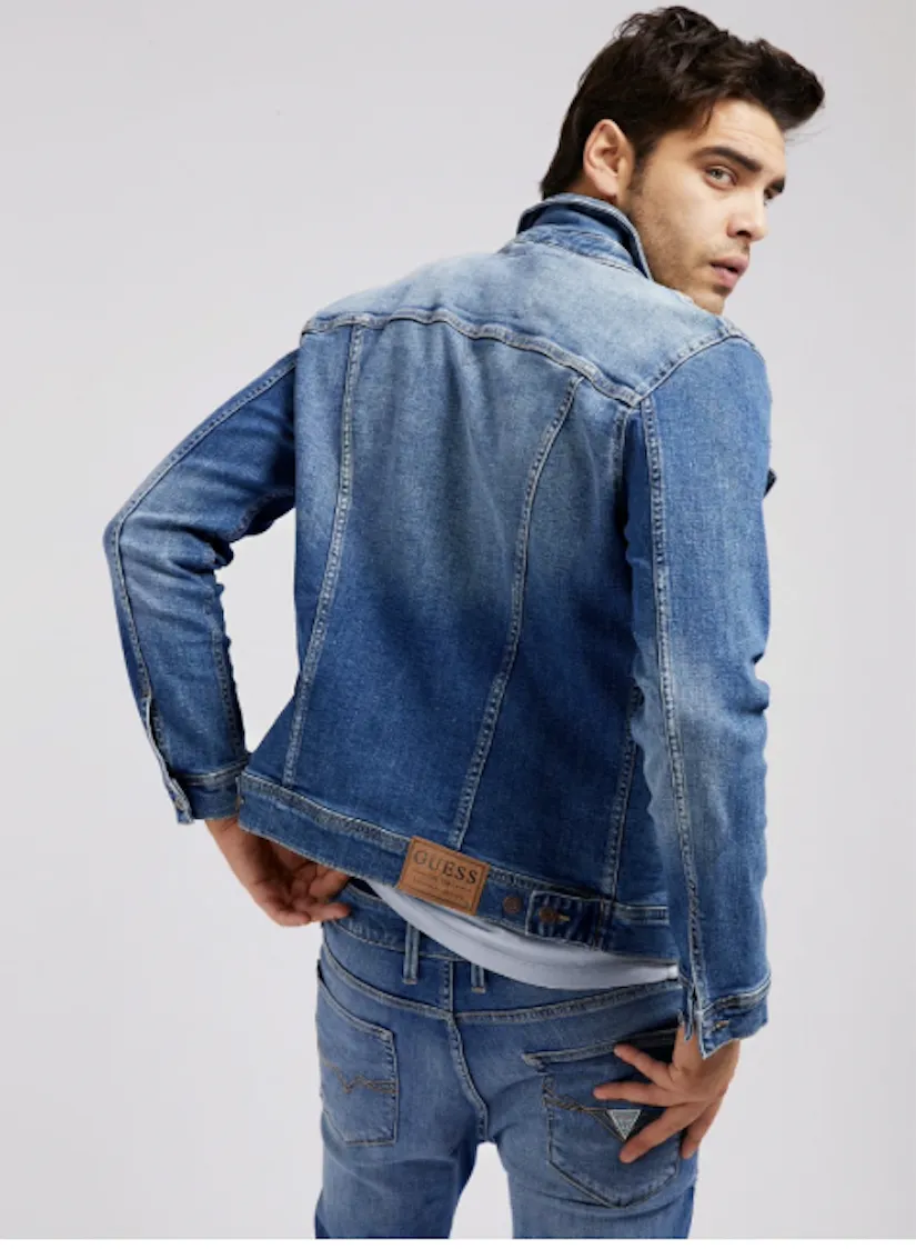 Giacca Guess uomo in jeans di cotone M1RN14D4B71