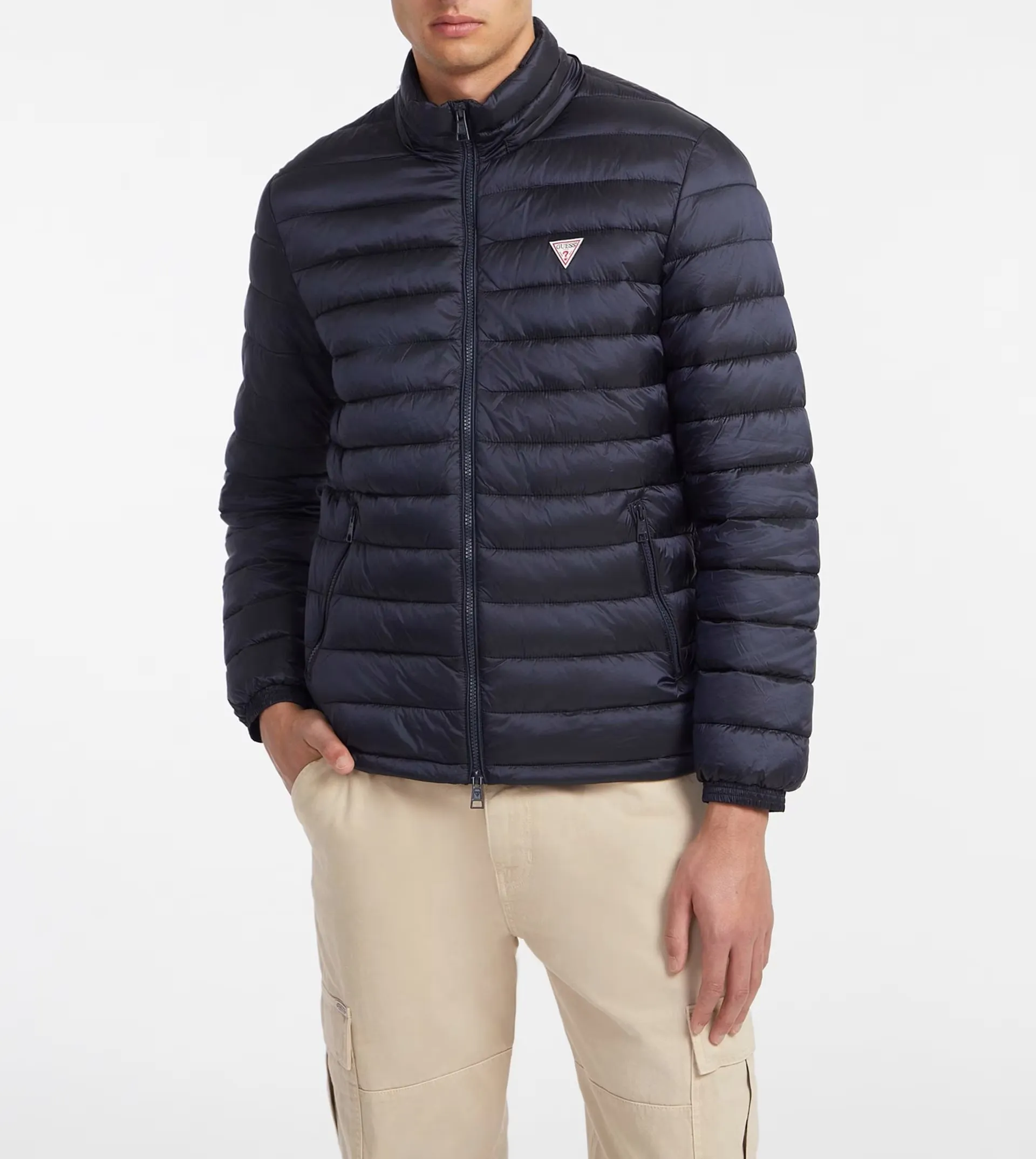 Giacca piumino con cappuccio in nylon