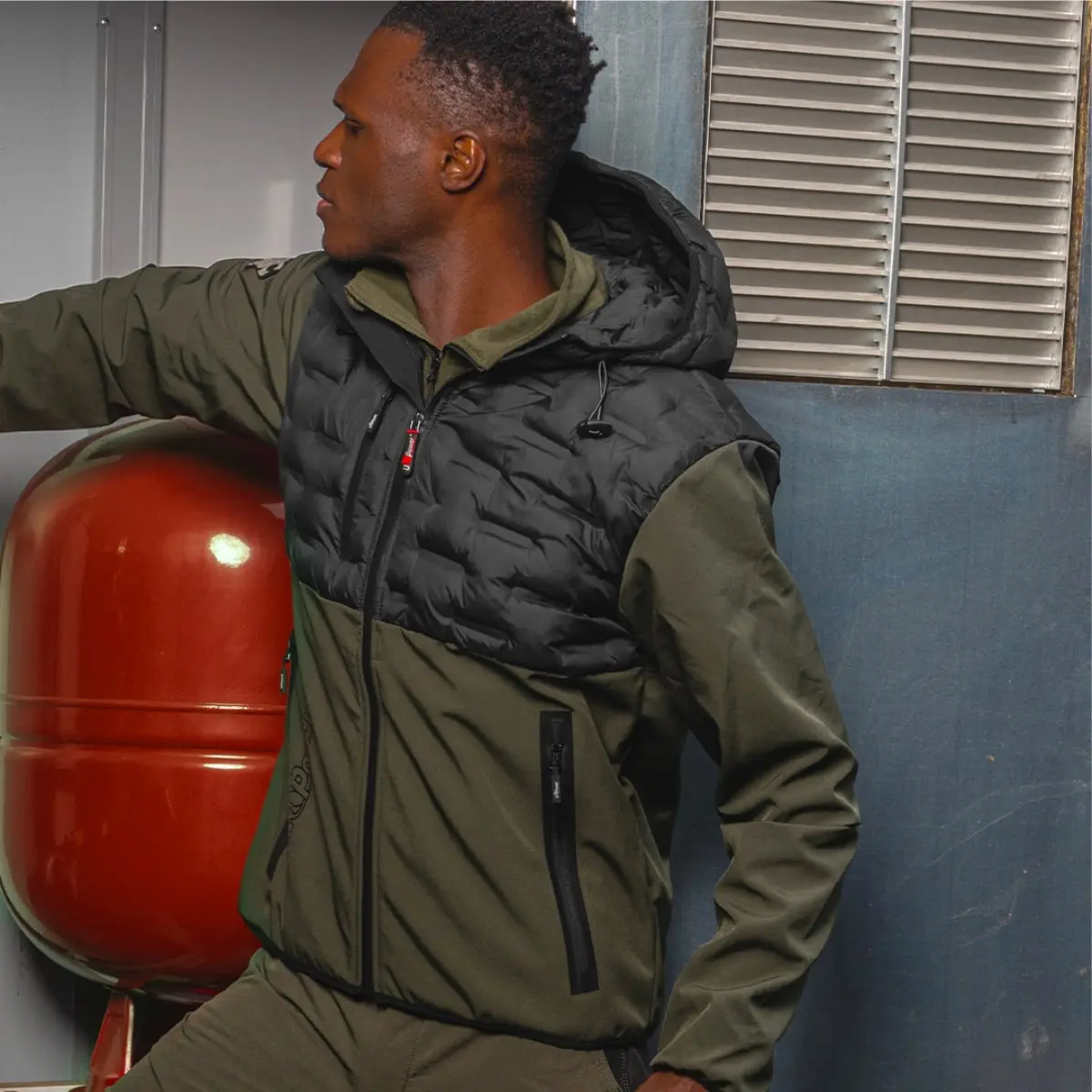 Giacca piumino da lavoro U-Power Spock in softshell verde