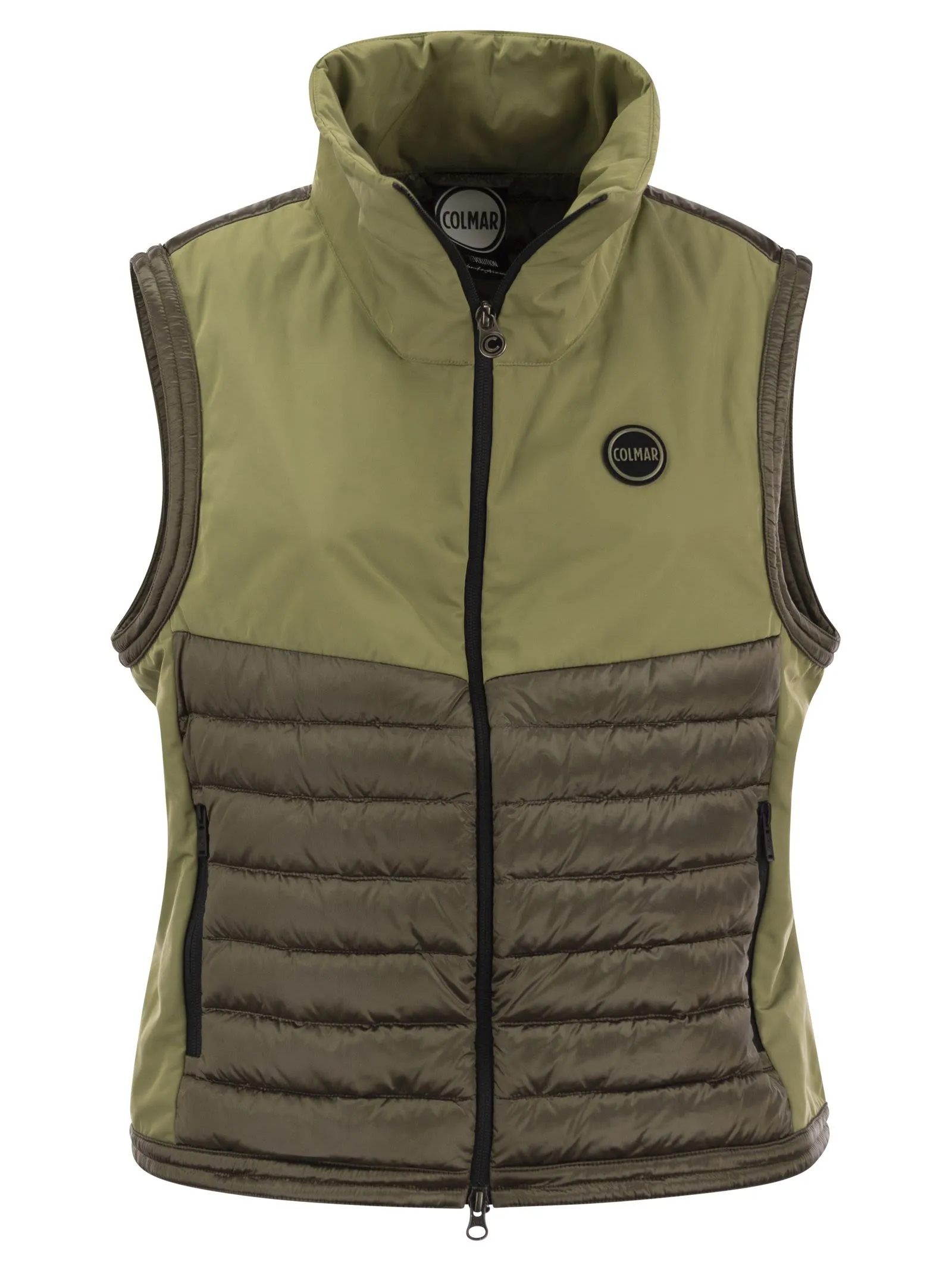 Gilet colorblock in tessuto riciclato
