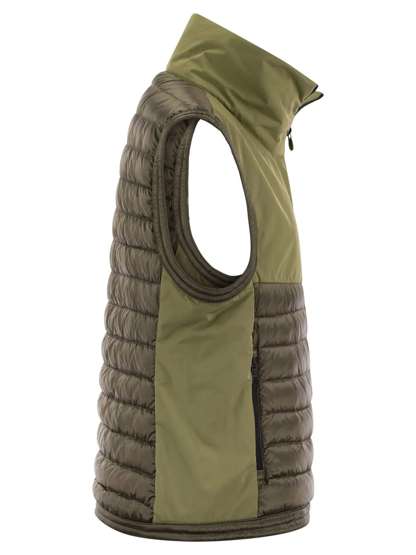 Gilet colorblock in tessuto riciclato