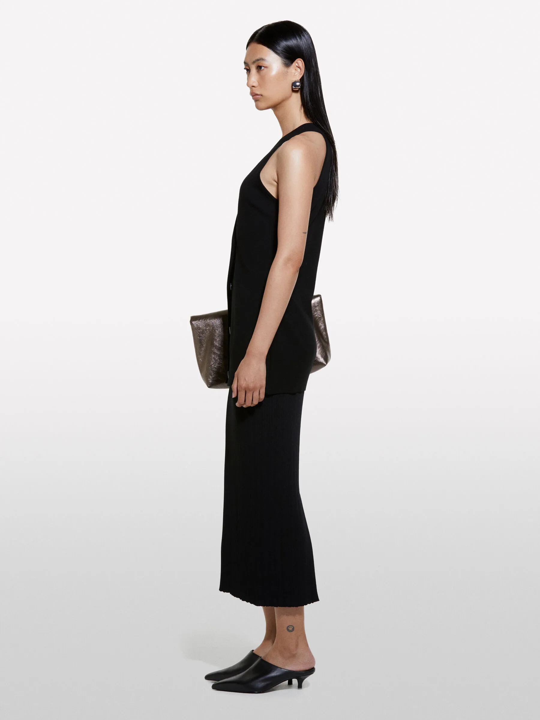 Gilet nero in maglia