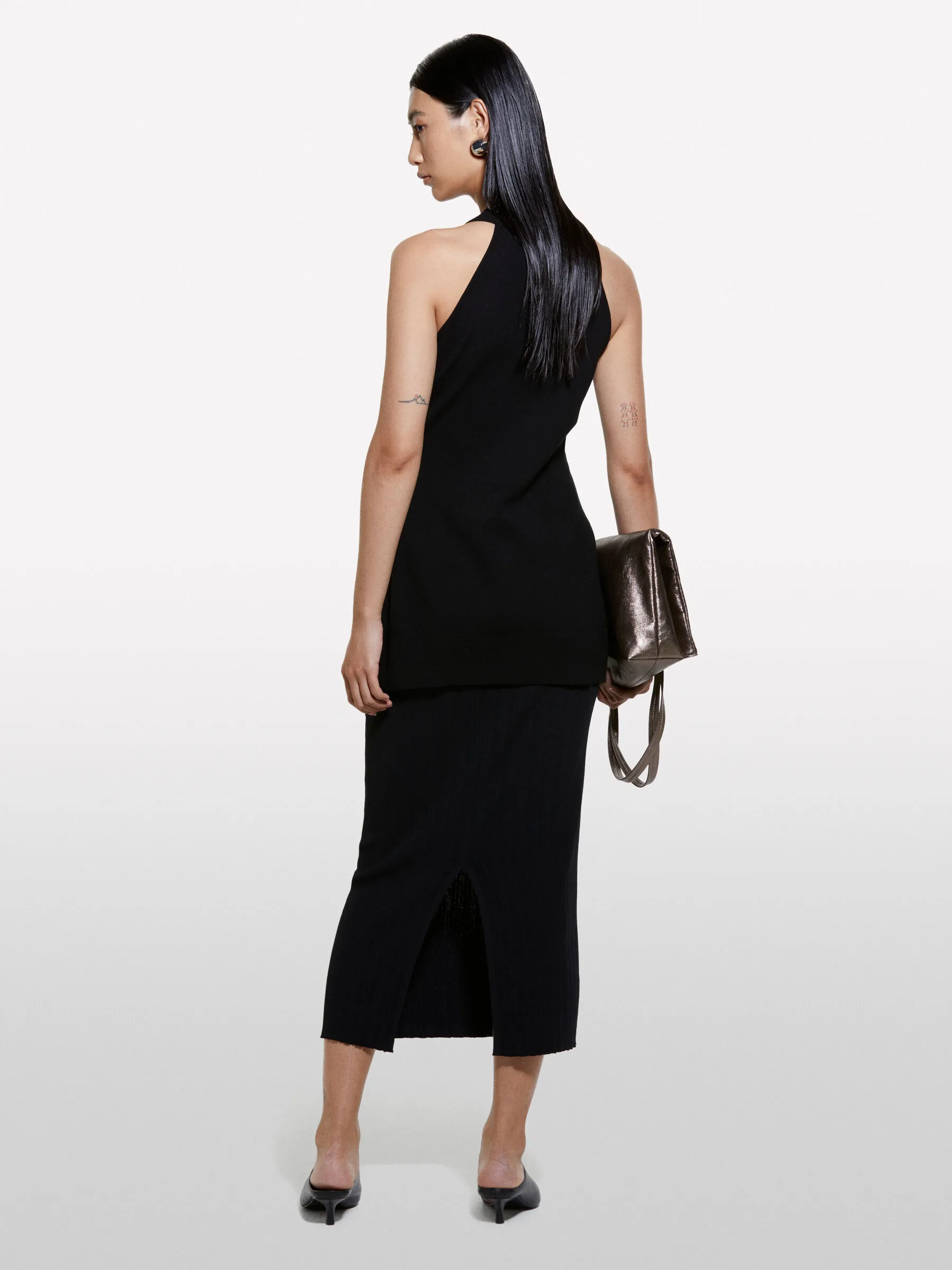 Gilet nero in maglia