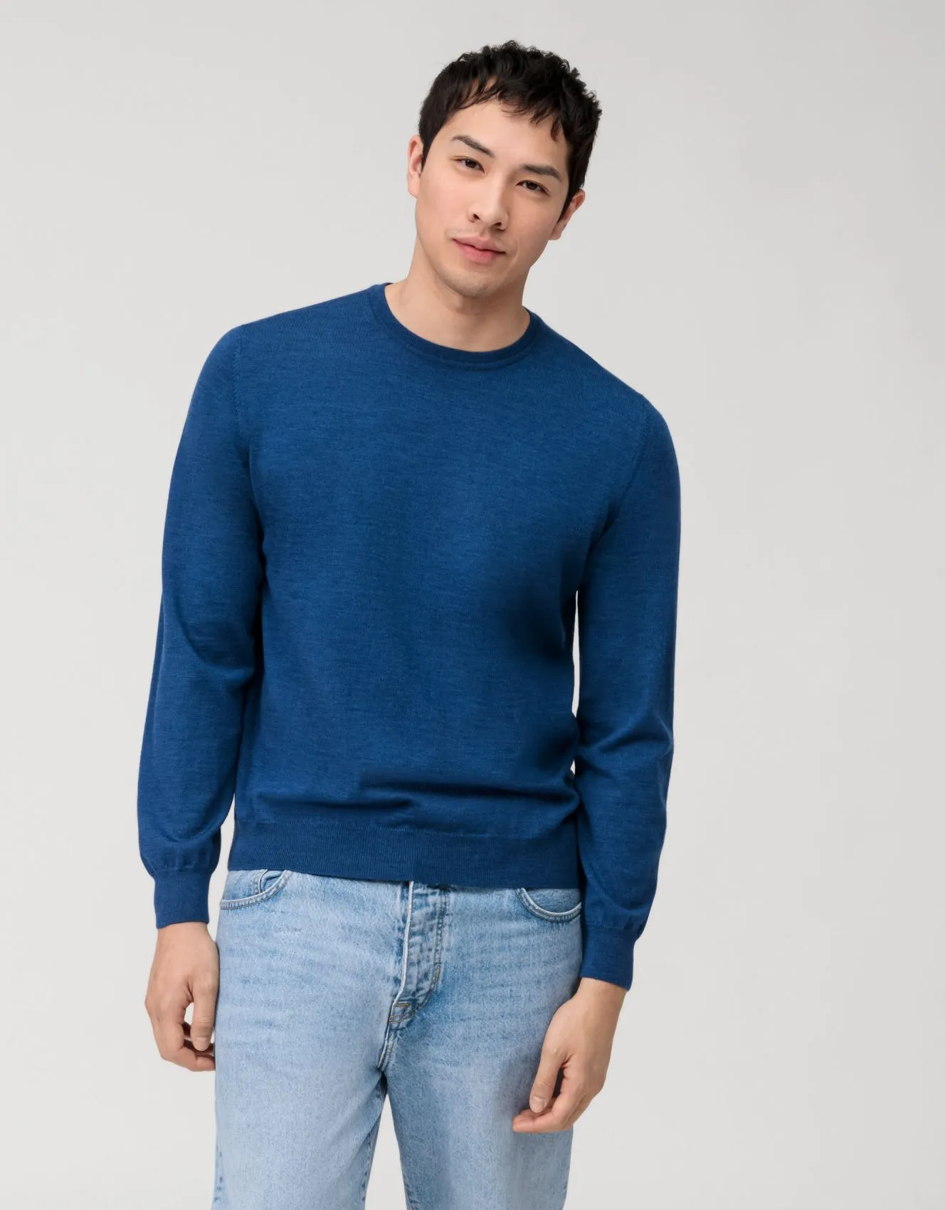 Girocollo olymp blu marine lana merinos regular fit