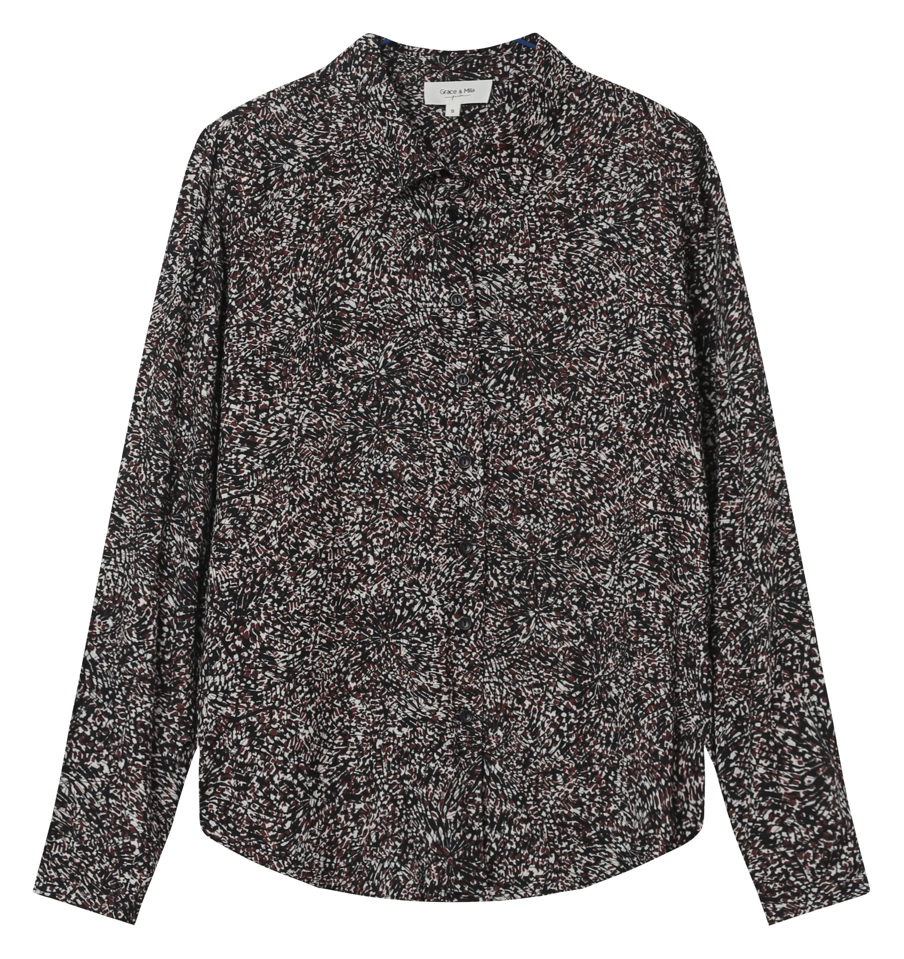  GRACE ET MILA   HILARY - Camicia dritta in viscosa stampata | Nero
