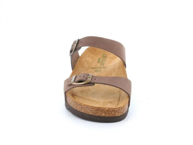 GRUNLAND CIABATTE DOPPIA FIBBIA DONNA ESTATE CB2539  HOLA TAUPE