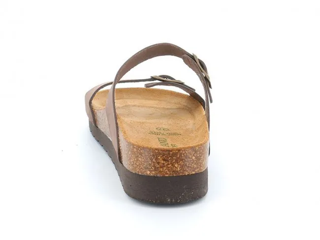 GRUNLAND CIABATTE DOPPIA FIBBIA DONNA ESTATE CB2539  HOLA TAUPE