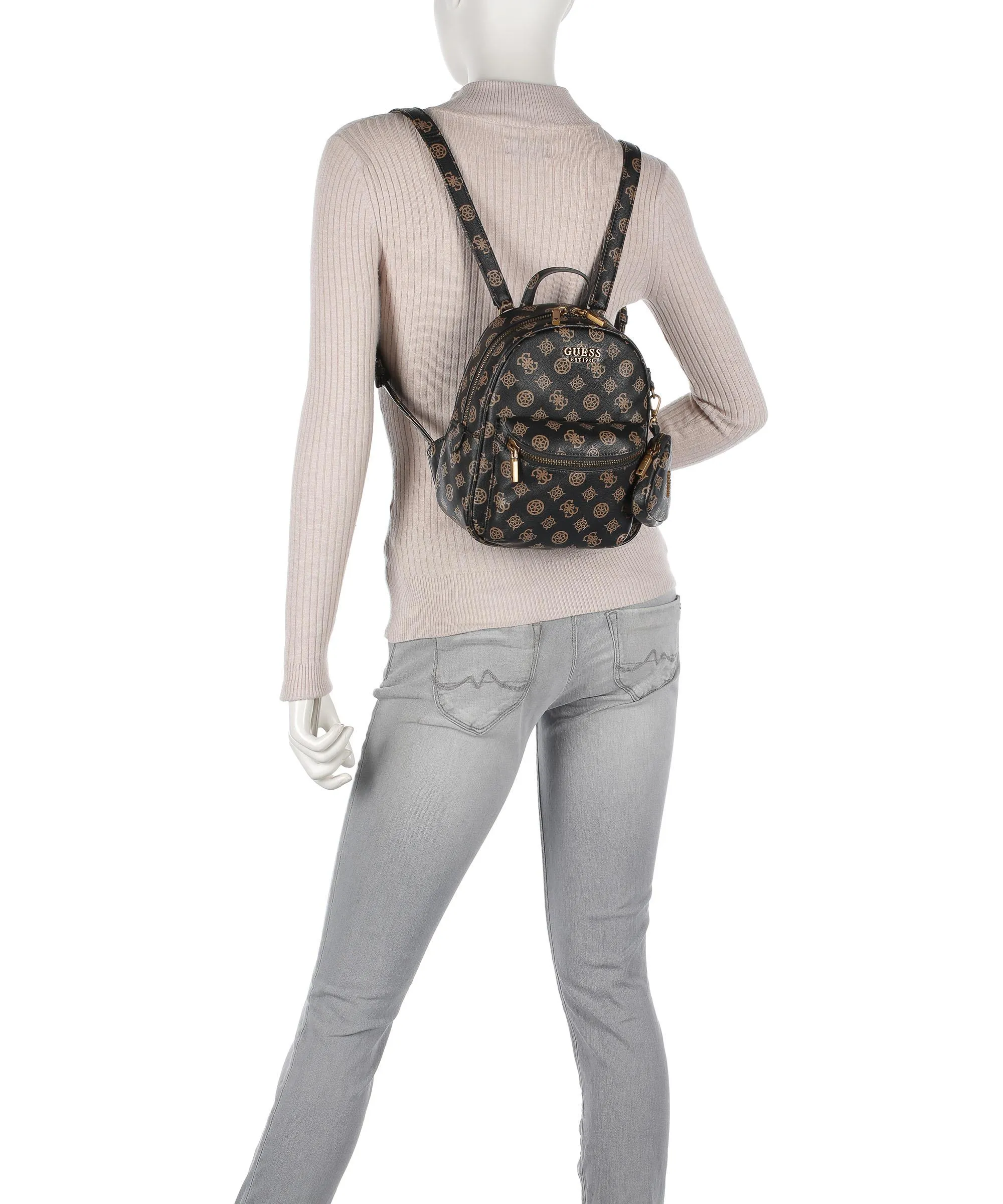  Guess House Party Zaino pelle sintetica marrone scuro  