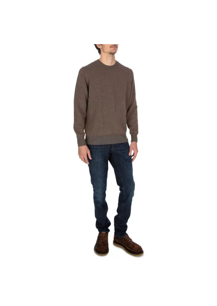 JURTA | MAGLIONE GOVA MERINO MARRONE AZZURRO
