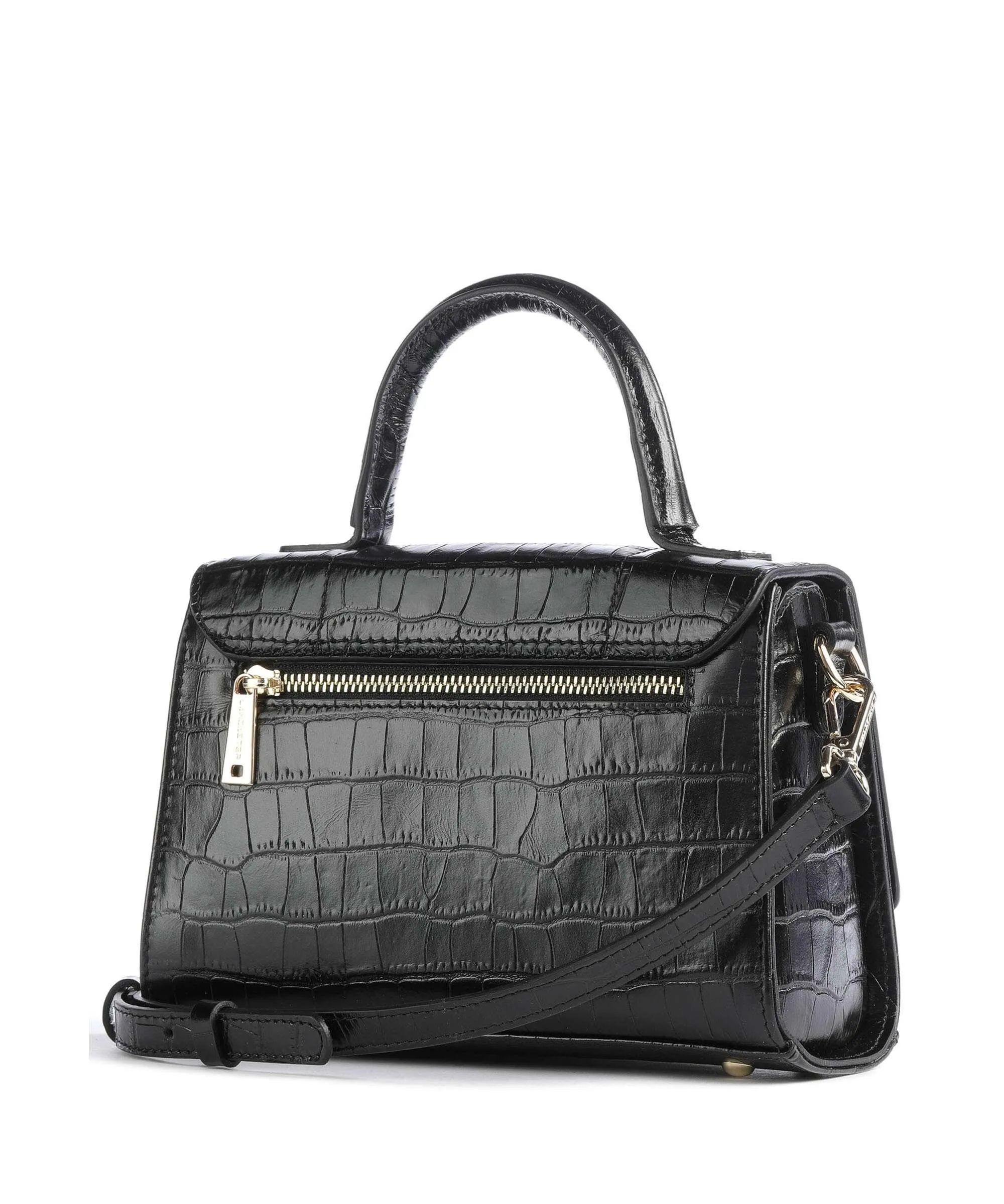  Lancaster Exotic Trinity Borsa a mano pelle di vacchetta goffrata nero  
