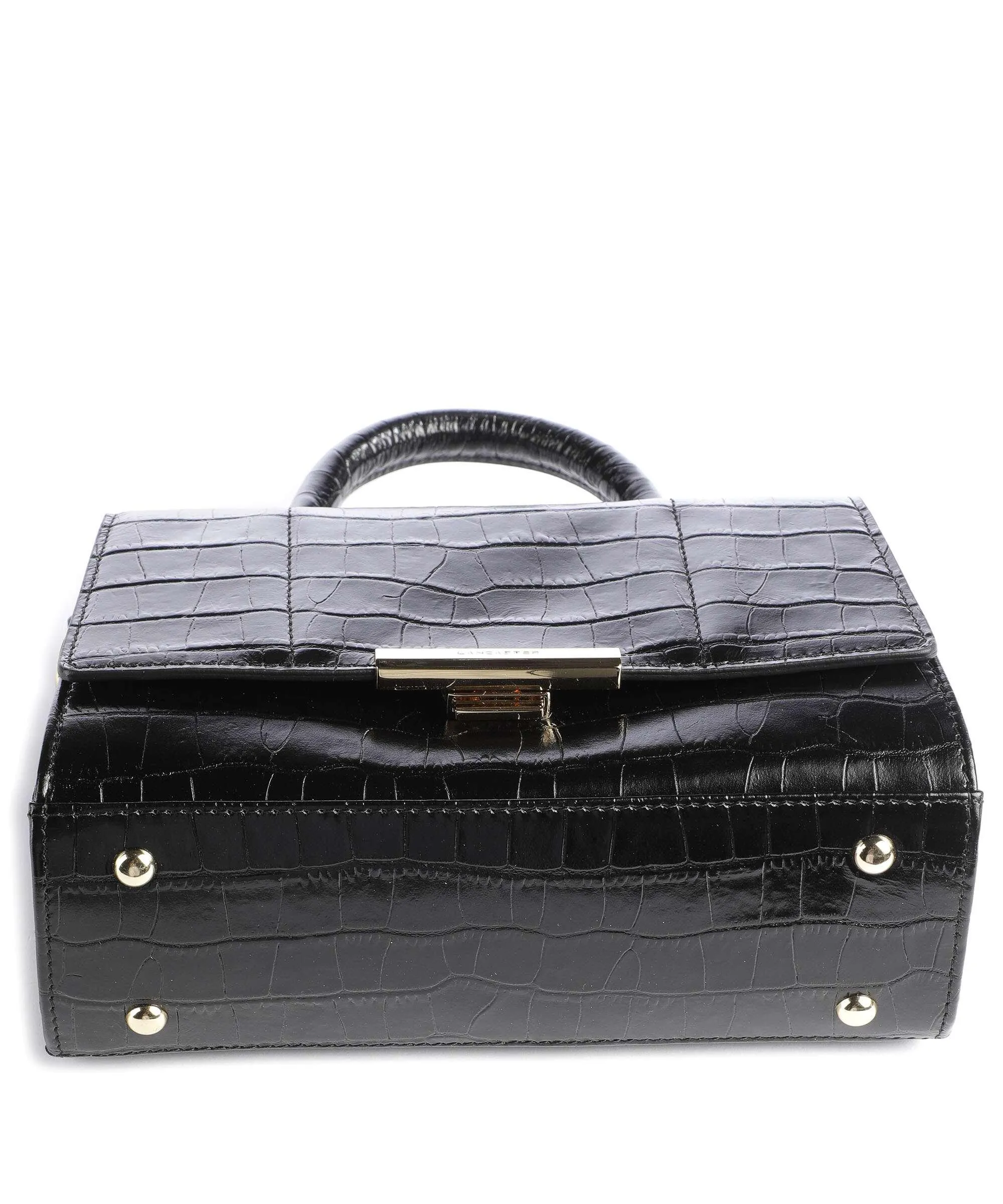 Lancaster Exotic Trinity Borsa a mano pelle di vacchetta goffrata nero  