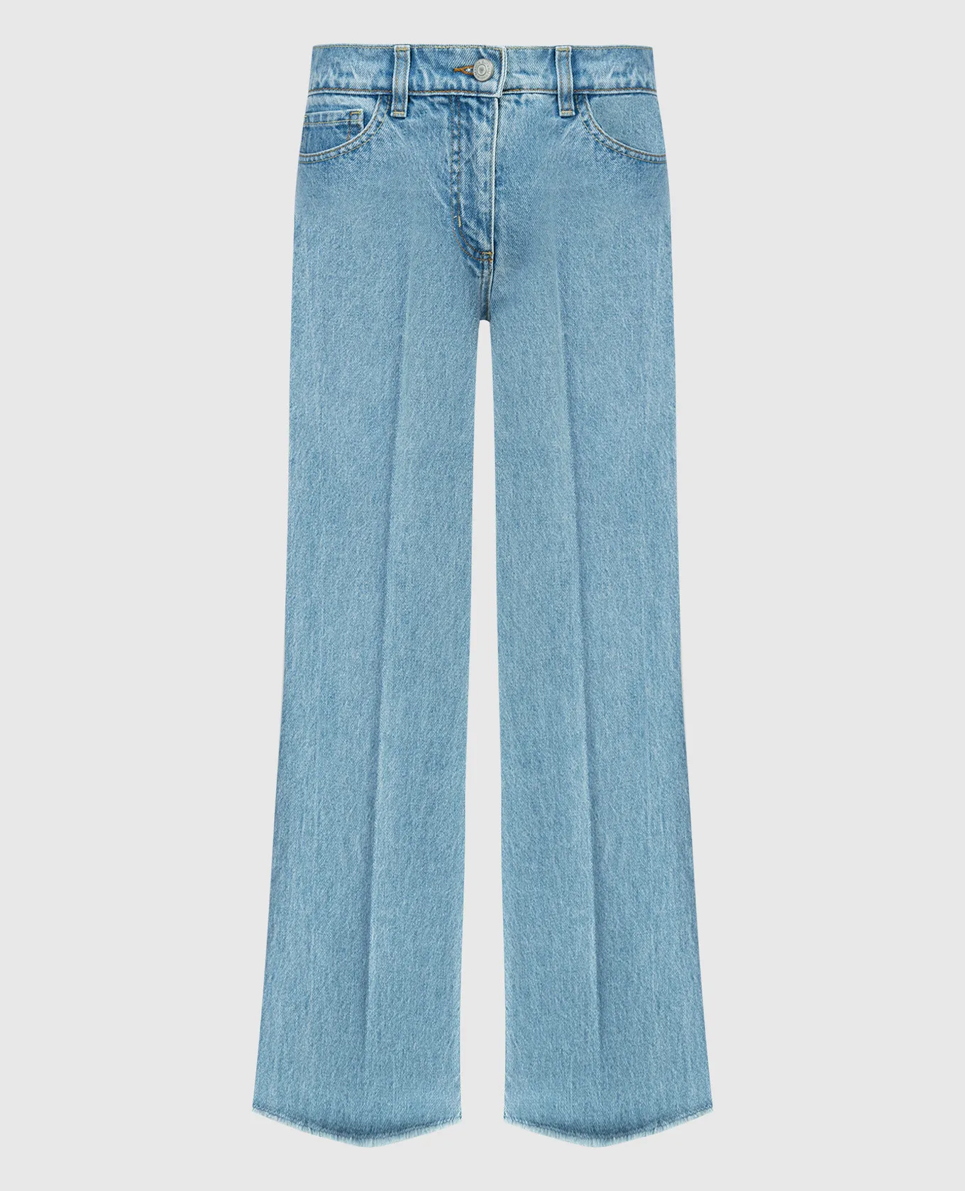 Magda Butrym Jeans blu a zampa con patch logo DENIM01PANTS112524