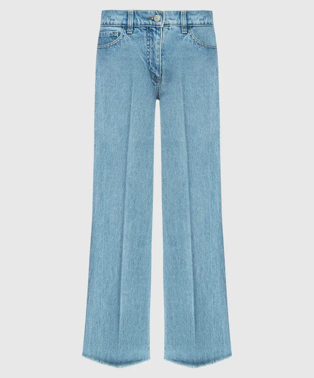 Magda Butrym Jeans blu a zampa con patch logo DENIM01PANTS112524