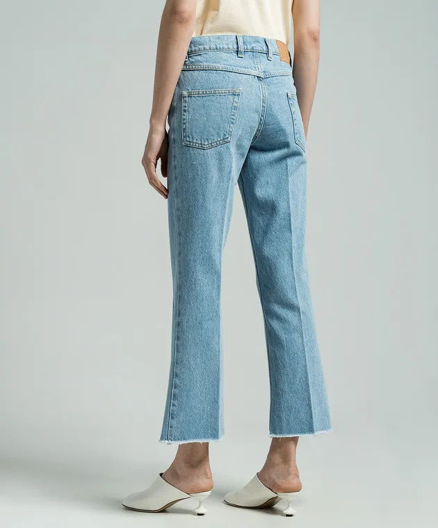 Magda Butrym Jeans blu a zampa con patch logo DENIM01PANTS112524