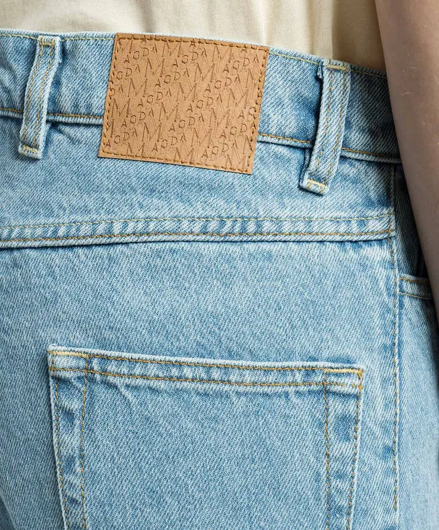 Magda Butrym Jeans blu a zampa con patch logo DENIM01PANTS112524
