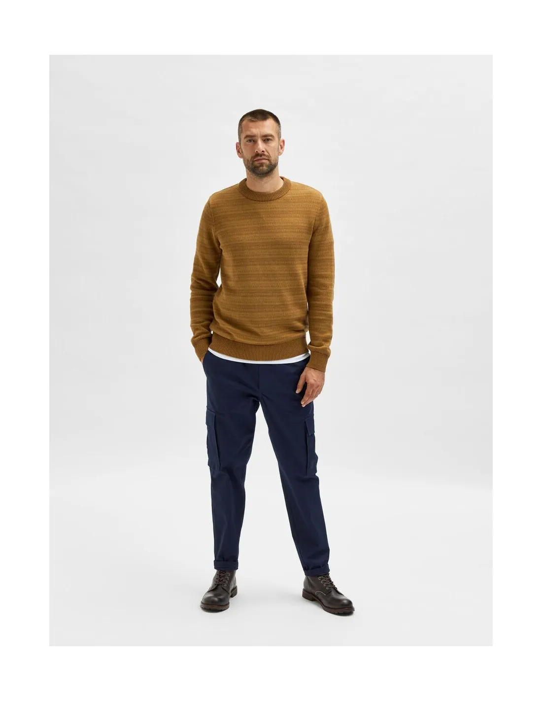 Maglia Uomo Selected Slhalfie knit Crew