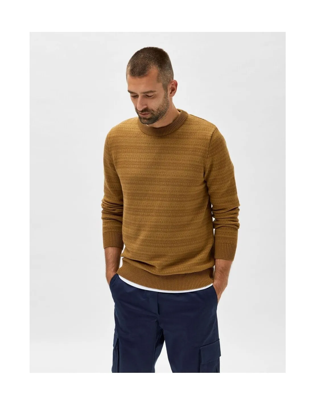 Maglia Uomo Selected Slhalfie knit Crew