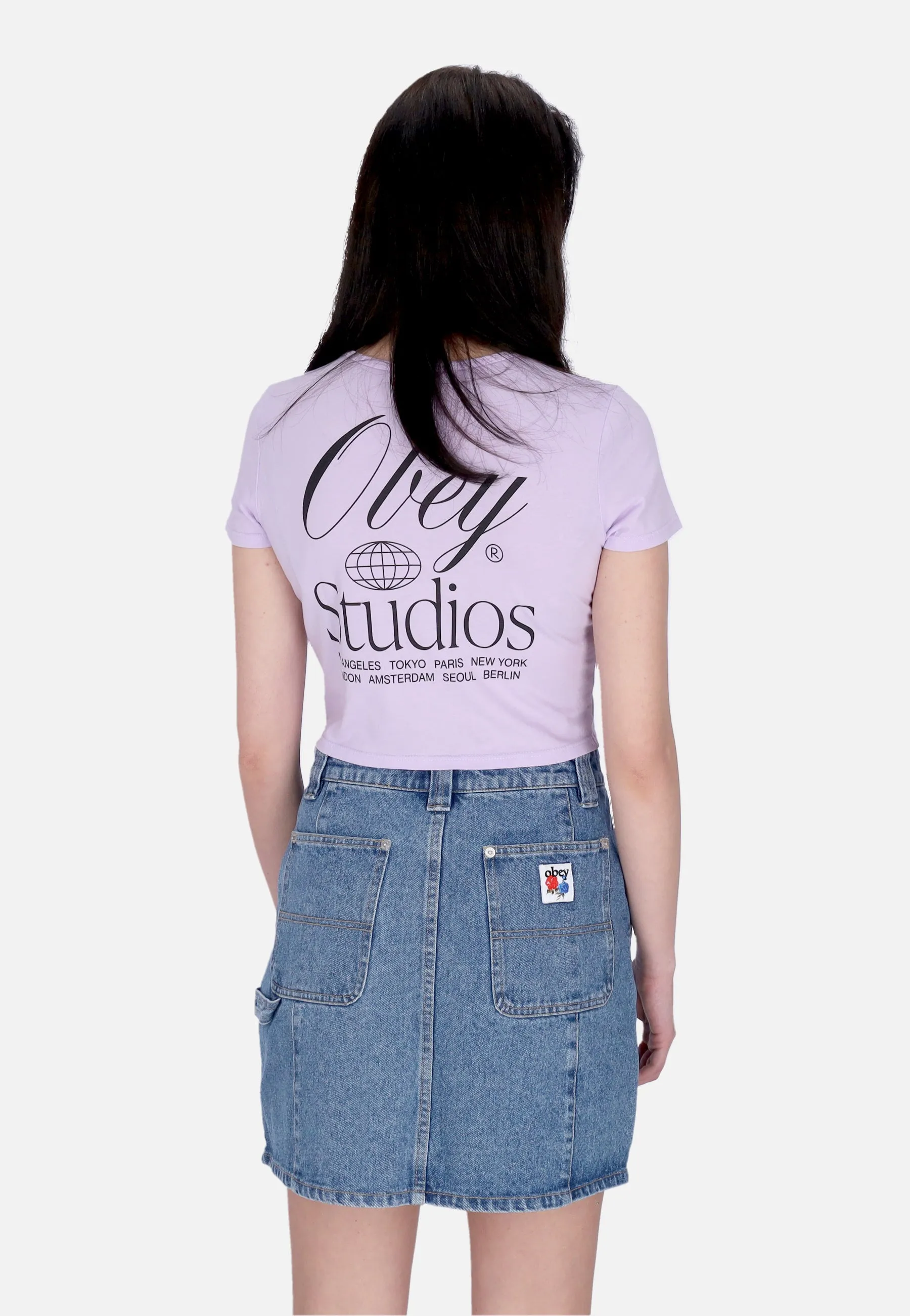Maglietta Corta Donna W Global Studios Cropped Chloe Tee Orchid Petal