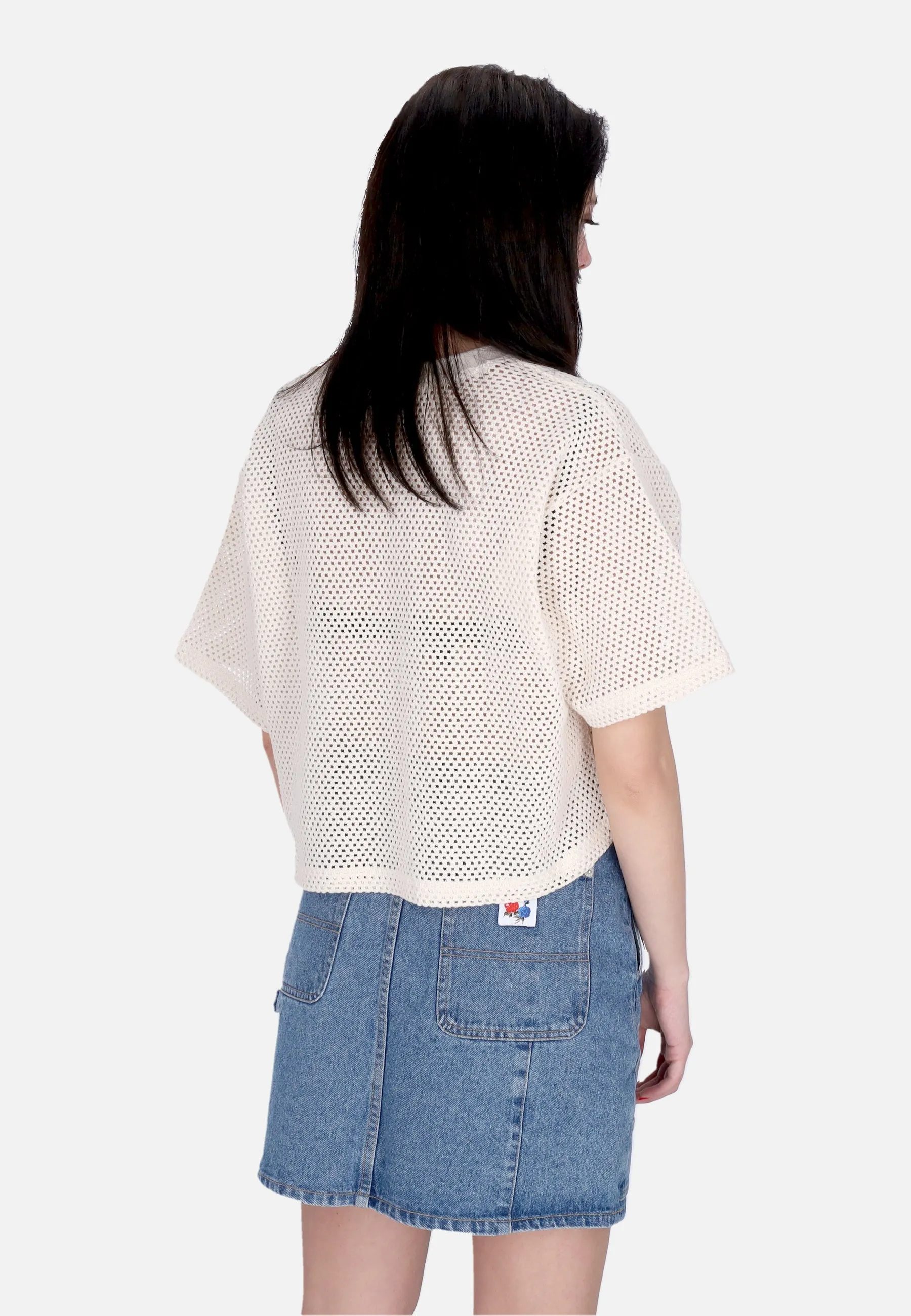 Maglietta Donna W Alex Mesh Top Tee Unbleached