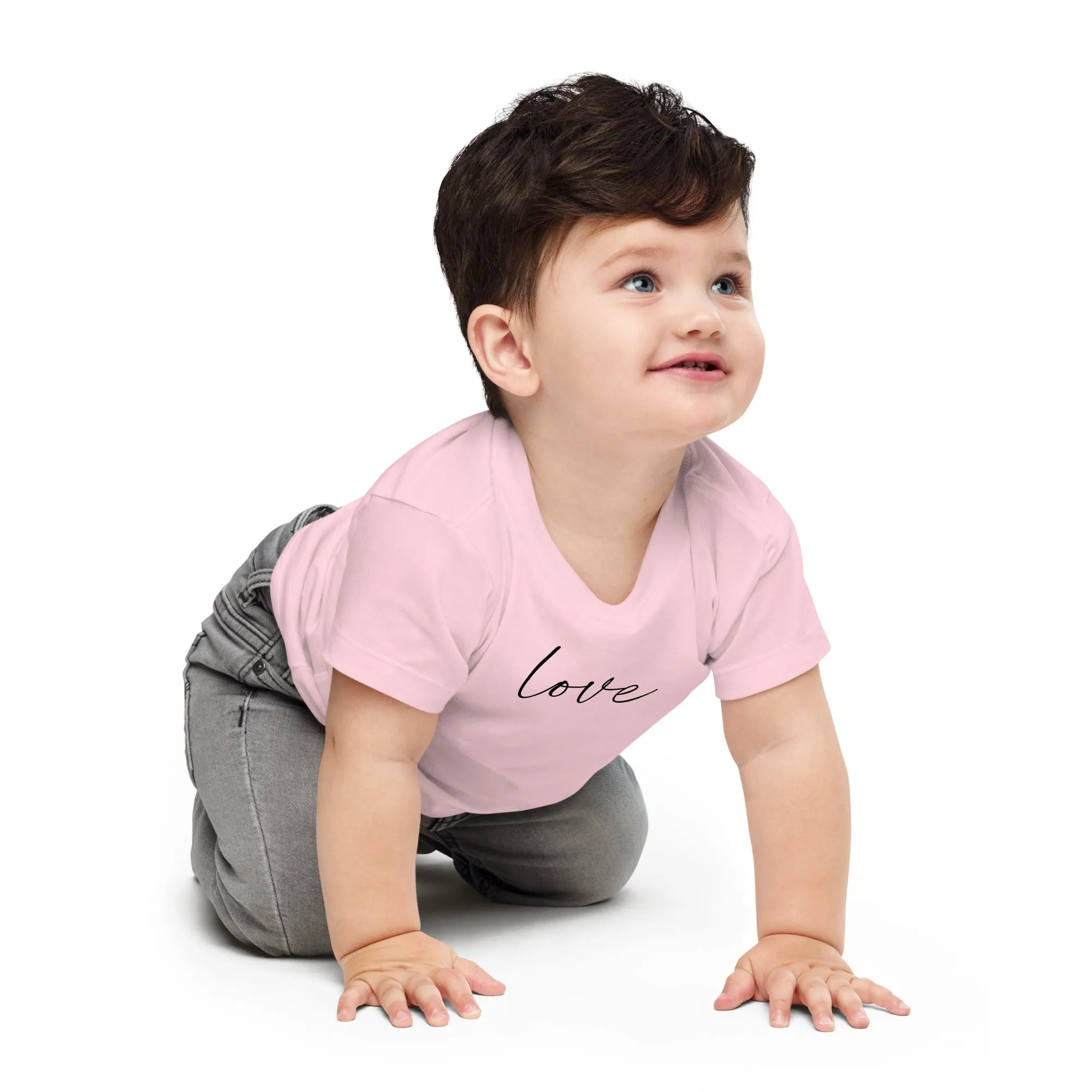 Maglietta in jersey a maniche corte per neonato con scritta Love